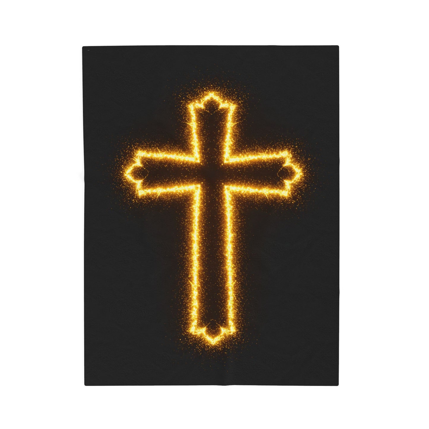 Inspirational Cross Velveteen Plush Blanket - Cozy Religious Throw for Faith and Comfort