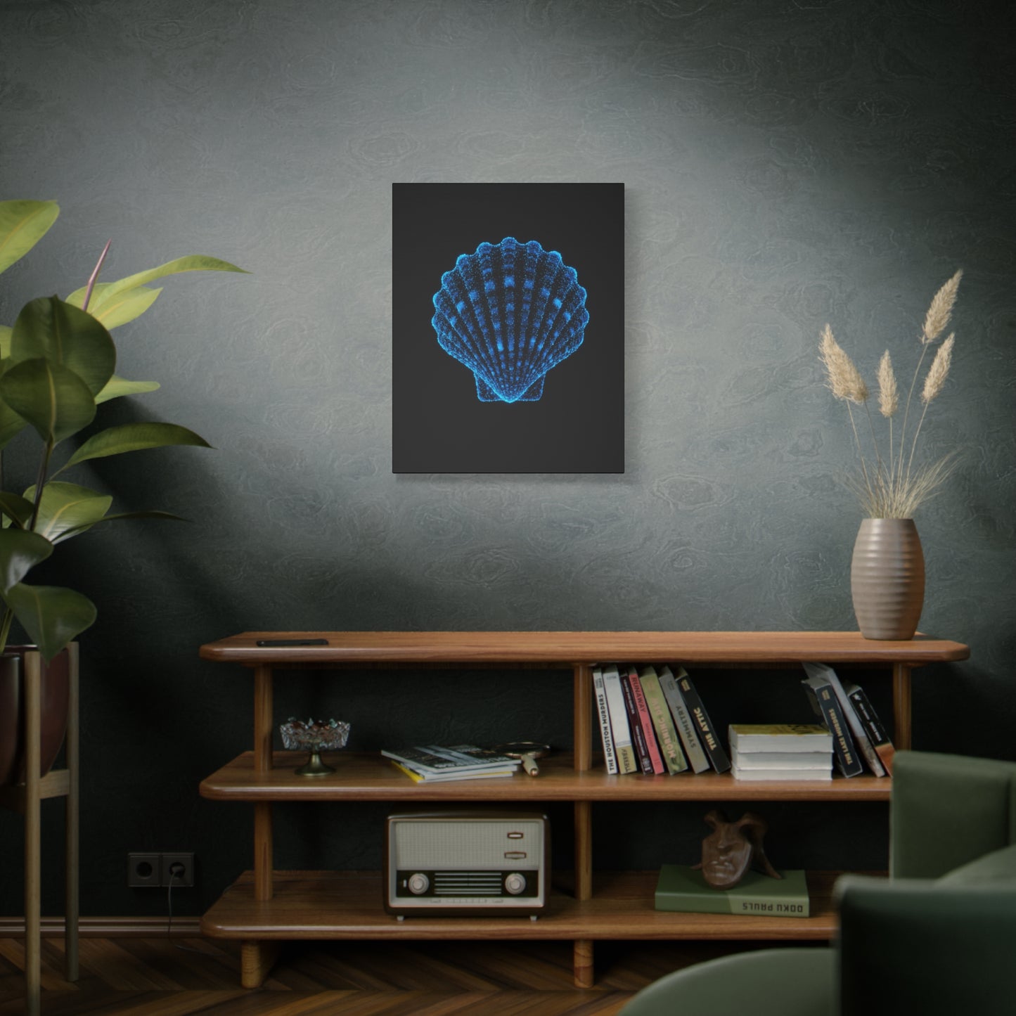 Blue Shell Canvas Art – Ocean-Inspired Home Decor