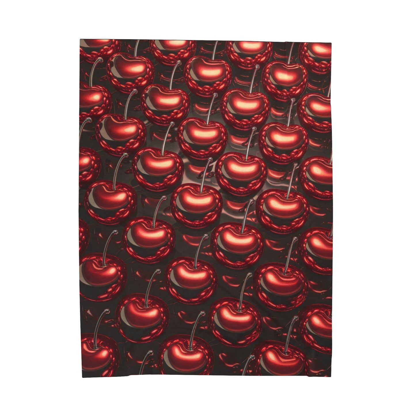 Plush Blanket with Shiny Cherry Design