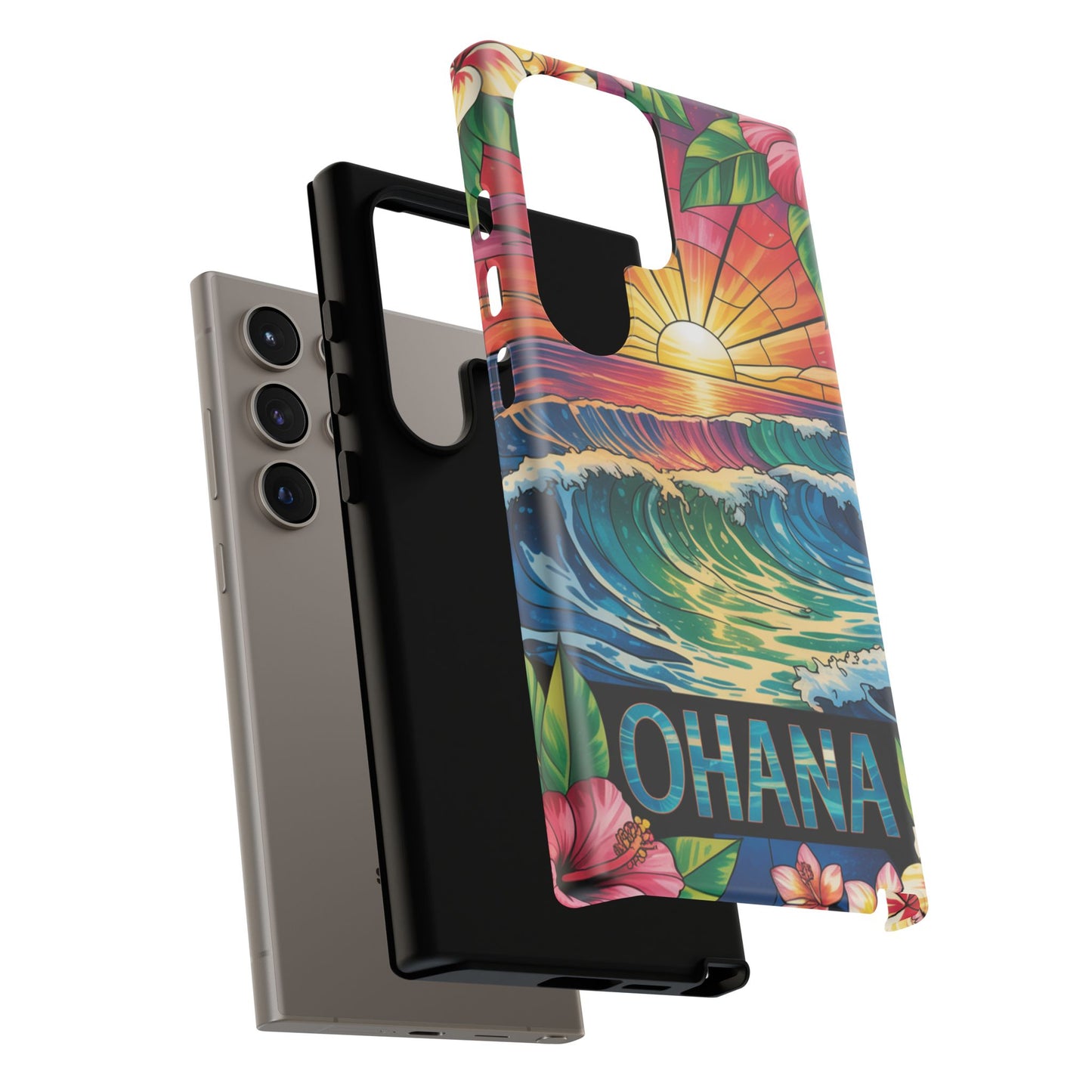 Samsung Galaxy Case Ohana Hawaiian Wave Phone Cover Sunset Tropical Beach Art Protective Case Gift for Samsung Lovers