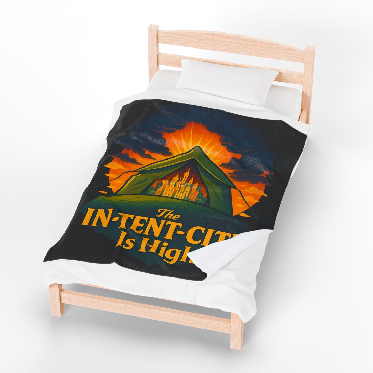 Plush Blanket - The In-Tent-City is High Intensity Throw Decor Funny Blanket