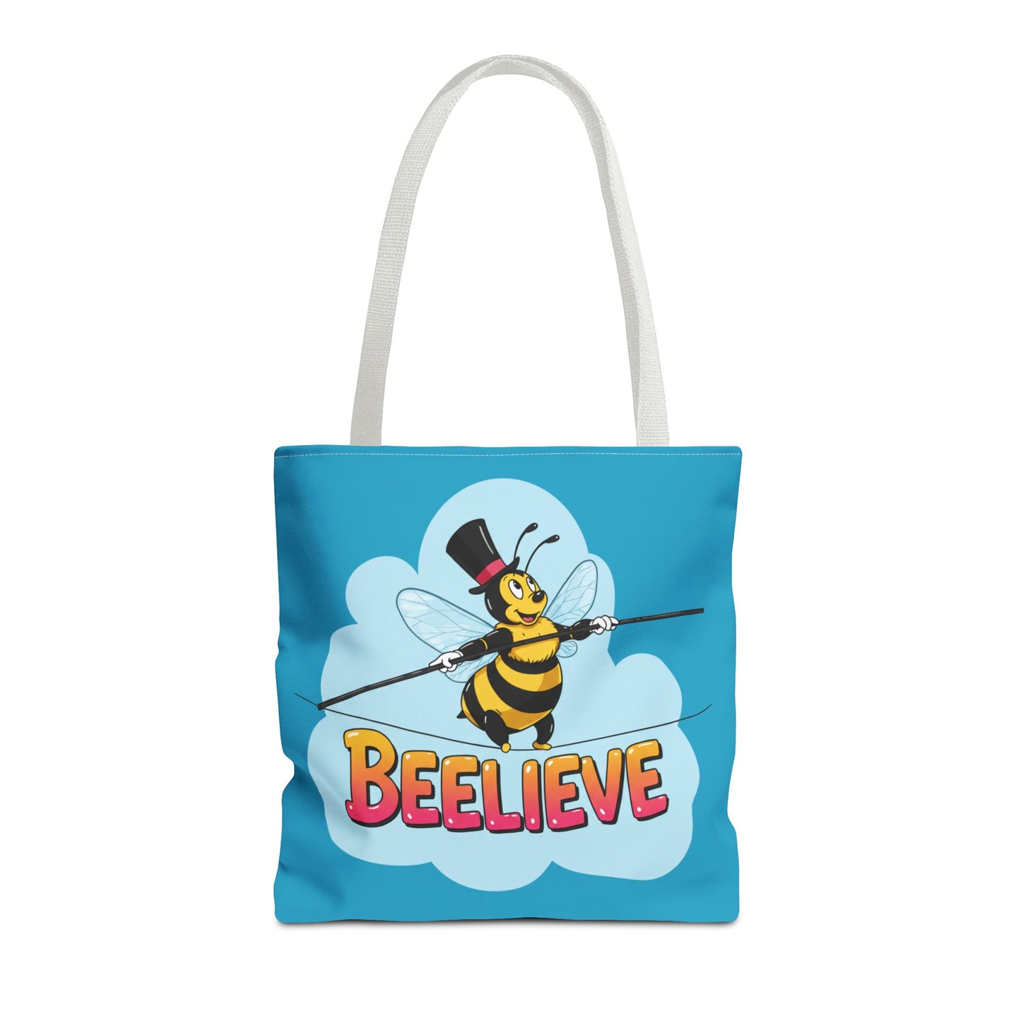 Bee Tote Bag Beelieve Pun Design