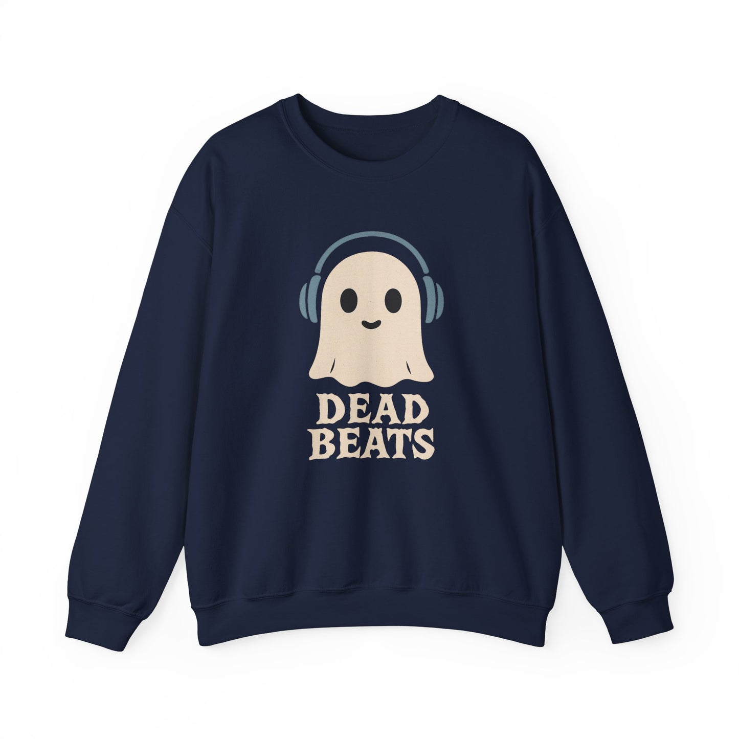 Dead Beats Ghost Sweatshirt, Funny Halloween Crewneck, Spooky Season Pullover, Music Lover Halloween Shirt, Cute Ghost Graphic Top