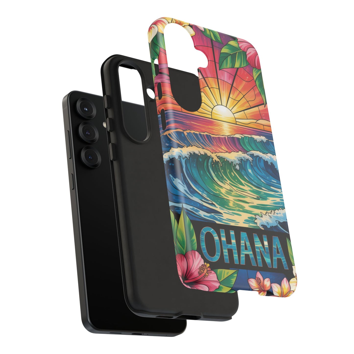 Samsung Galaxy Case Ohana Hawaiian Wave Phone Cover Sunset Tropical Beach Art Protective Case Gift for Samsung Lovers