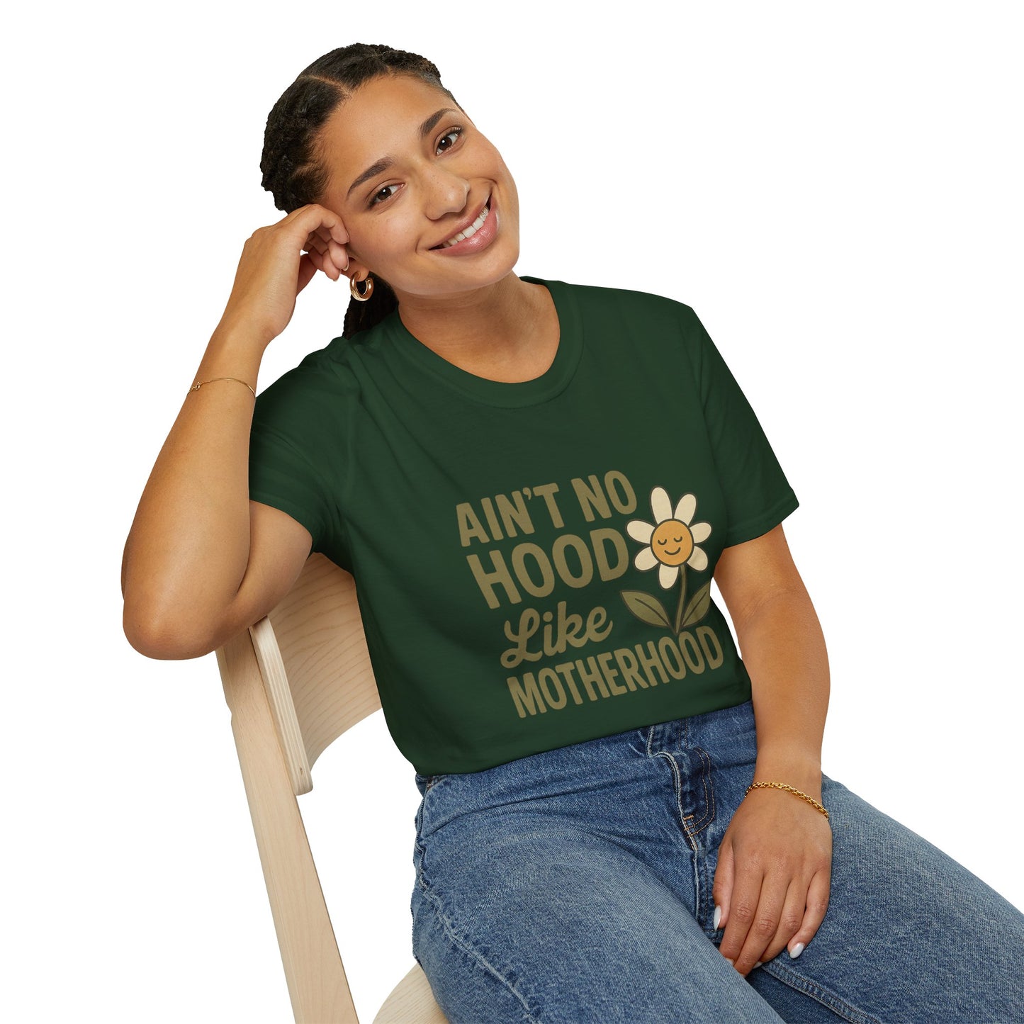 Ain't No Hood Like Motherhood T-Shirt - Unisex Softstyle Tee for Moms Mother's Day Gift