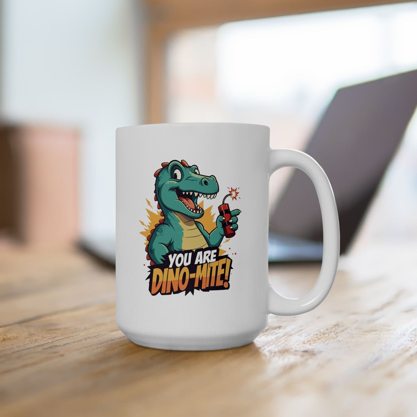 You Are Dino-Mite Mug – Funny Dinosaur Coffee Cup with Cute T-Rex Design – Gift for Him, Her, Kids – Dino Lover Kitchen Decor