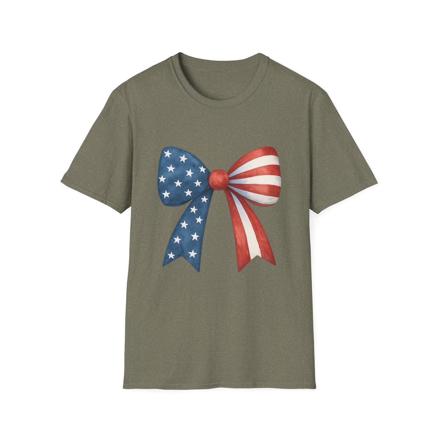 Patriotic Bow USA T-Shirt | 4th of July Shirt | American Flag Bow Tee | Independence Day Shirt | July 4th Graphic Tee | USA Pride Shirt