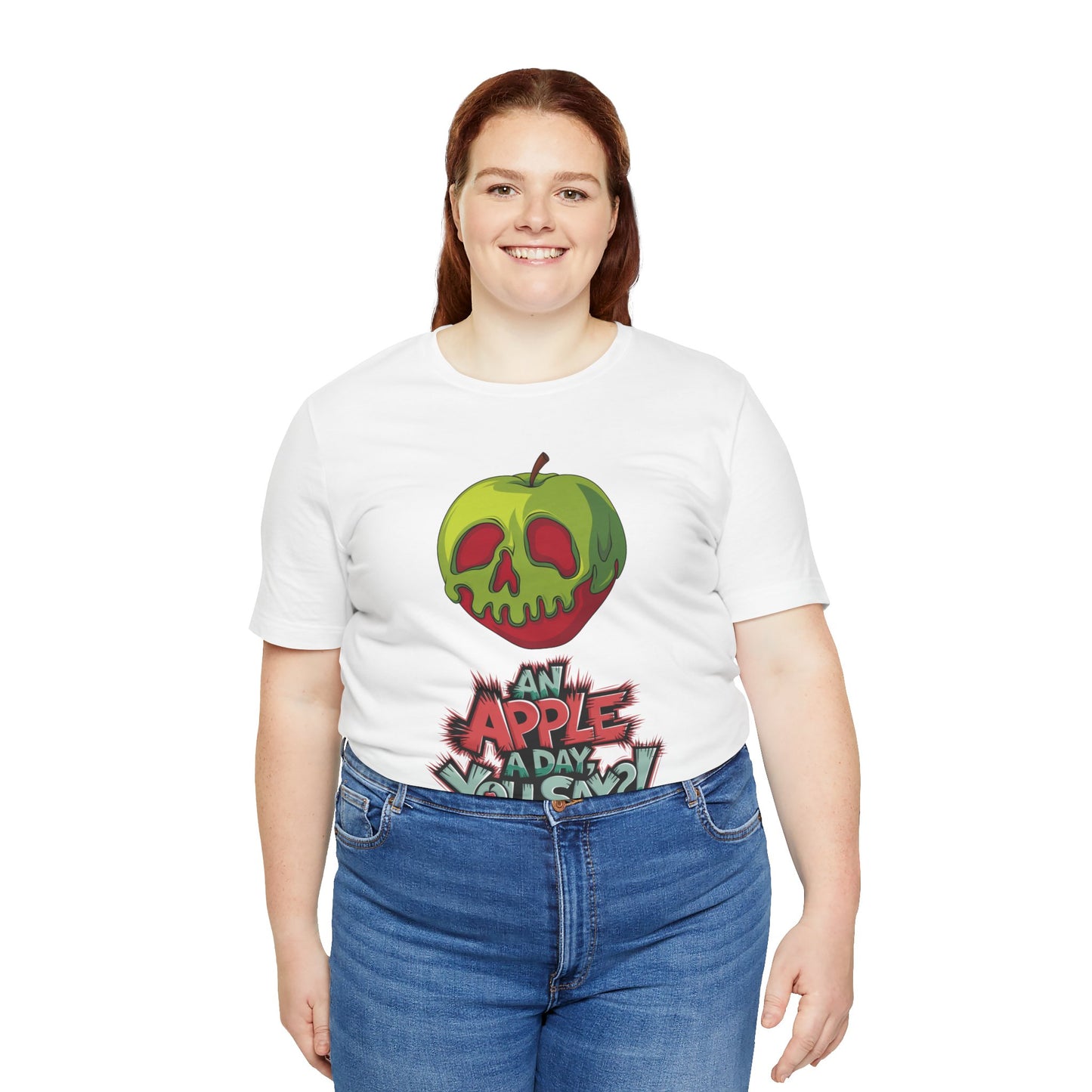 Funny Apple Skull Shirt – An Apple A Day You Say? – Grunge Fruit Tee – Y2K Nostalgia T‑Shirt – Gift for Fruit Lovers