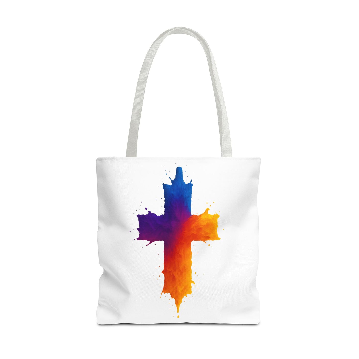 Watercolor Cross Tote Bag, Faith Tote, Christian Gift Bag, Religious Art Shoulder Bag, Inspirational Everyday Carry, Spiritual Cross Design Tote