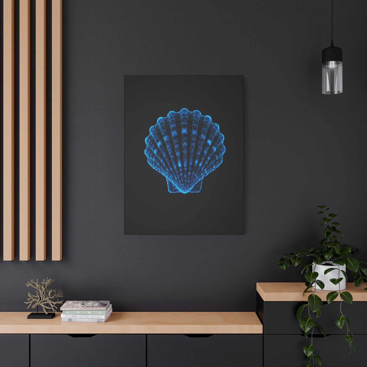 Blue Shell Canvas Art – Ocean-Inspired Home Decor