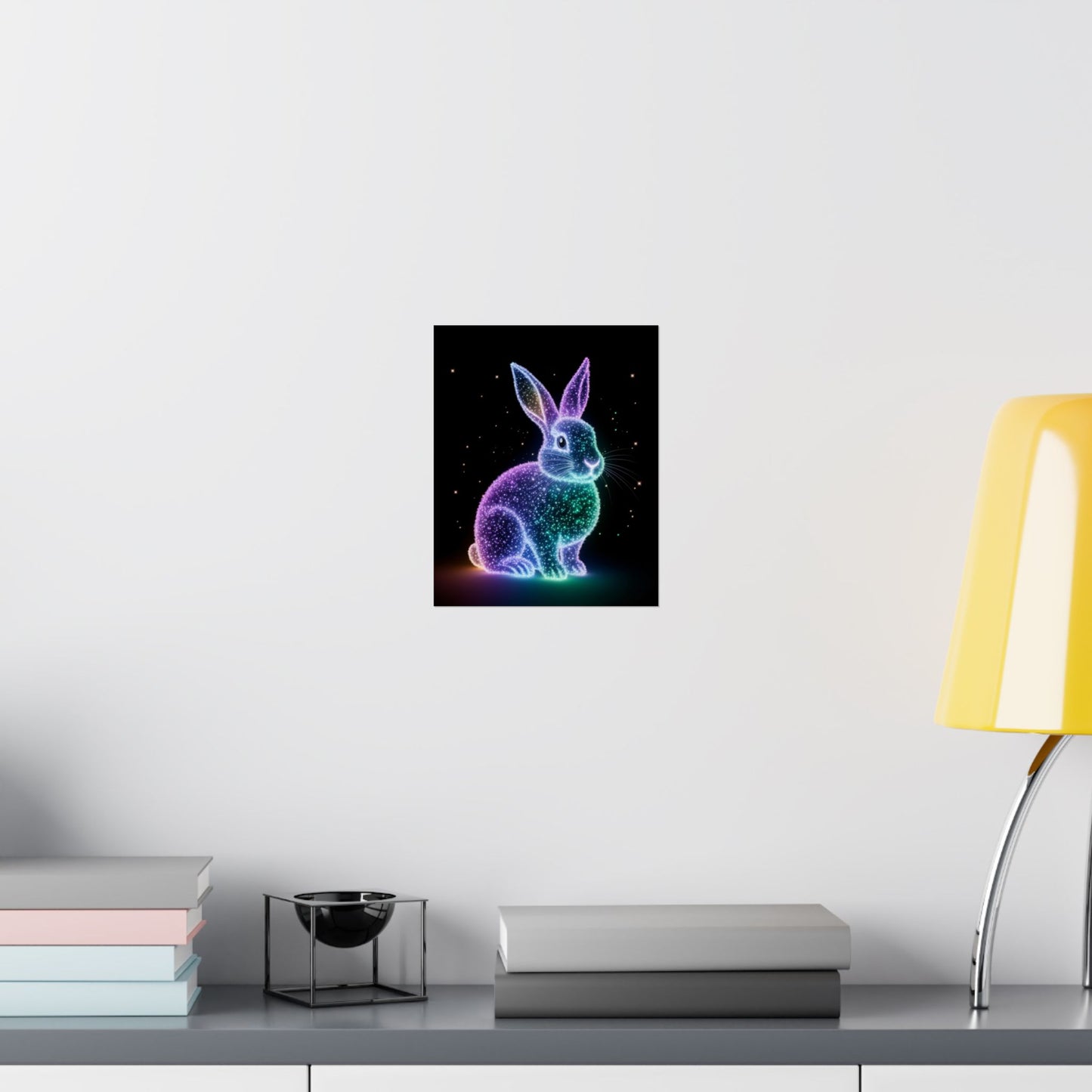 Vertical Poster - Bioluminescent Easter Bunny Easter Decor Easter Bunny Poster Home Decor