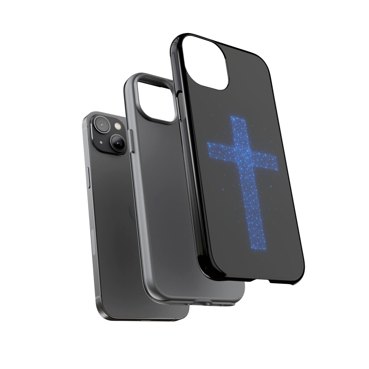 iPhone Case - Bioluminescent Cross Design Christian Phone Case Spiritual iPhone Case Gift for Believers