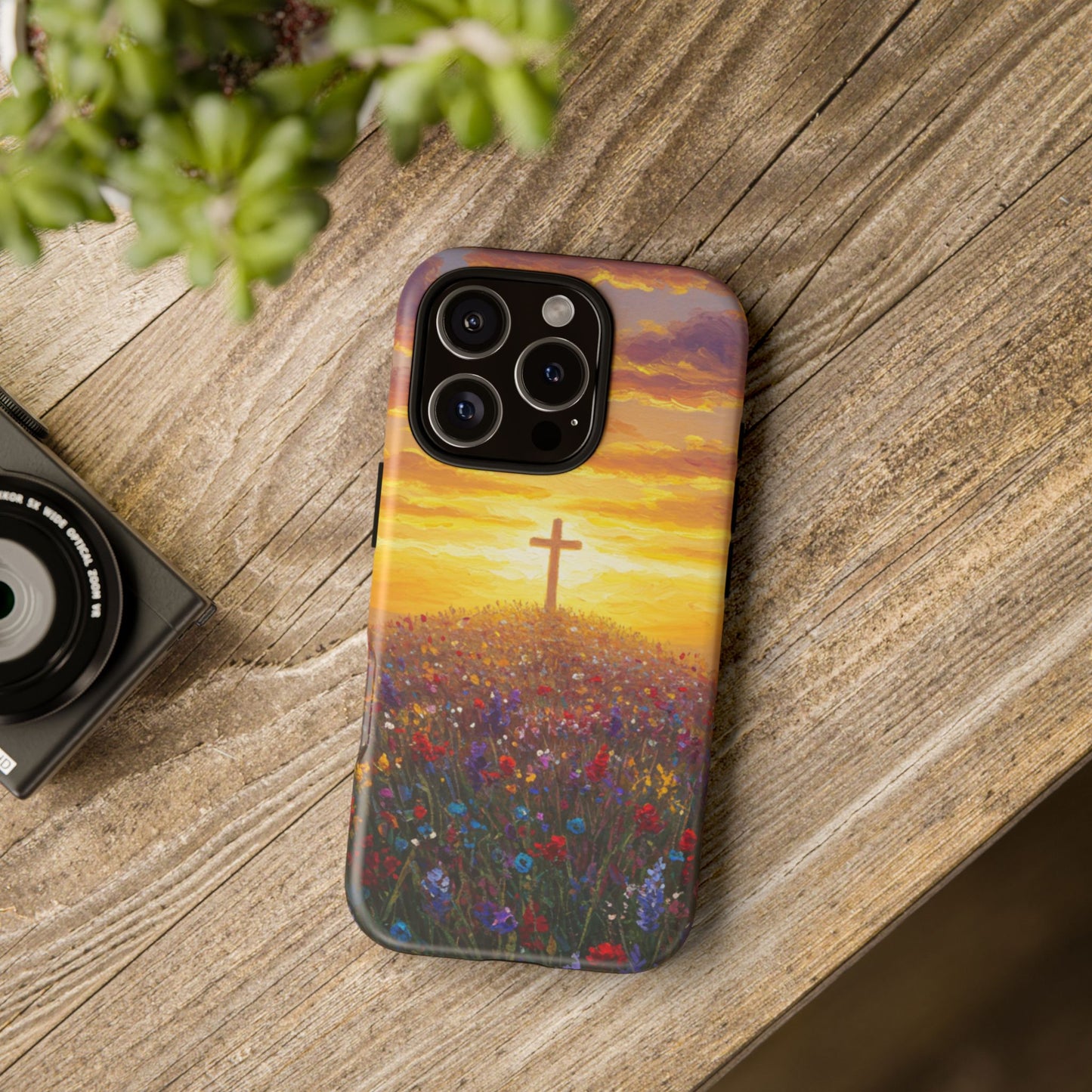 iPhone Case: Monet Style Cross Phone Case Christian Case Inspirational iPhone Case Spiritual Phone Case