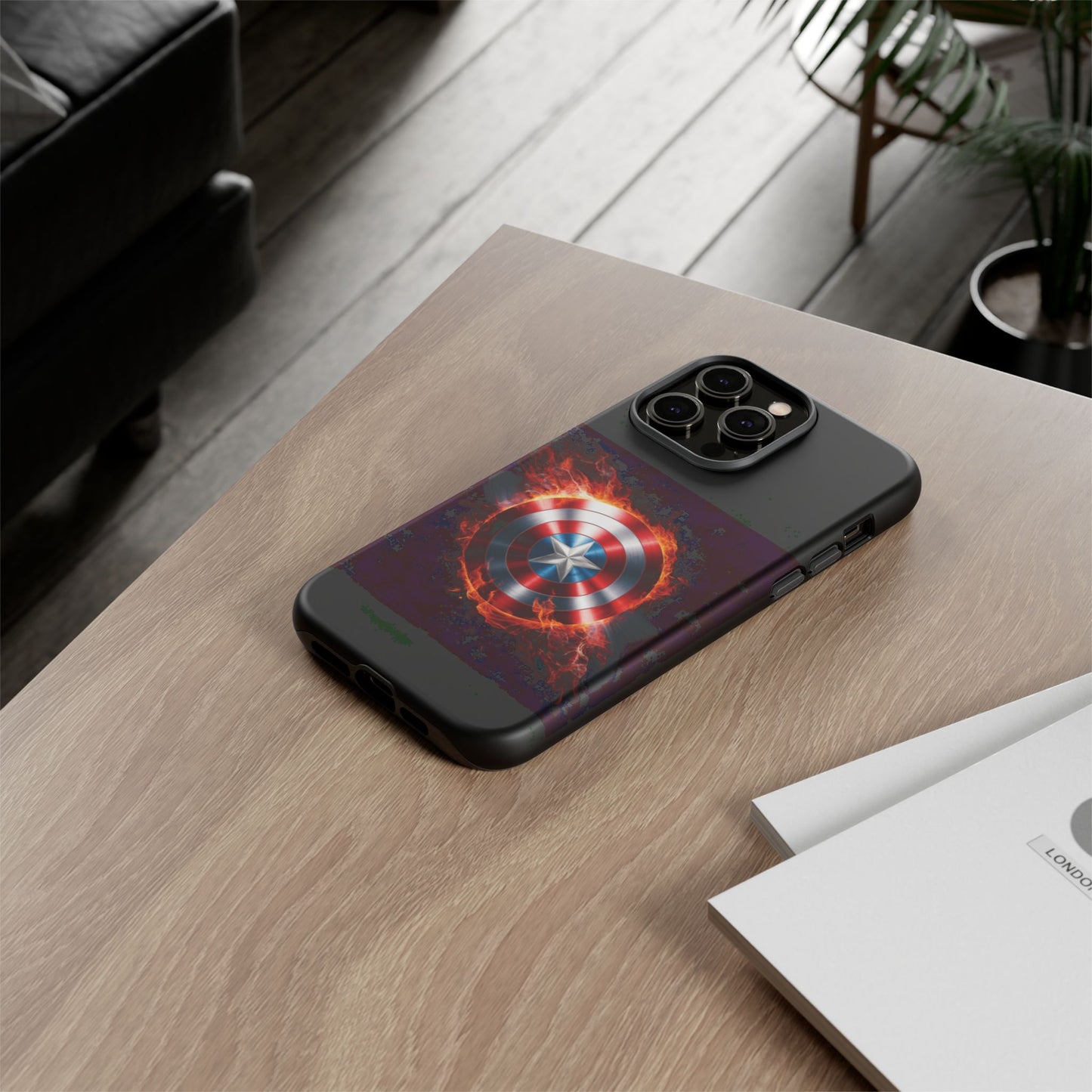 iPhone Case - Captain America Shield in Flames
