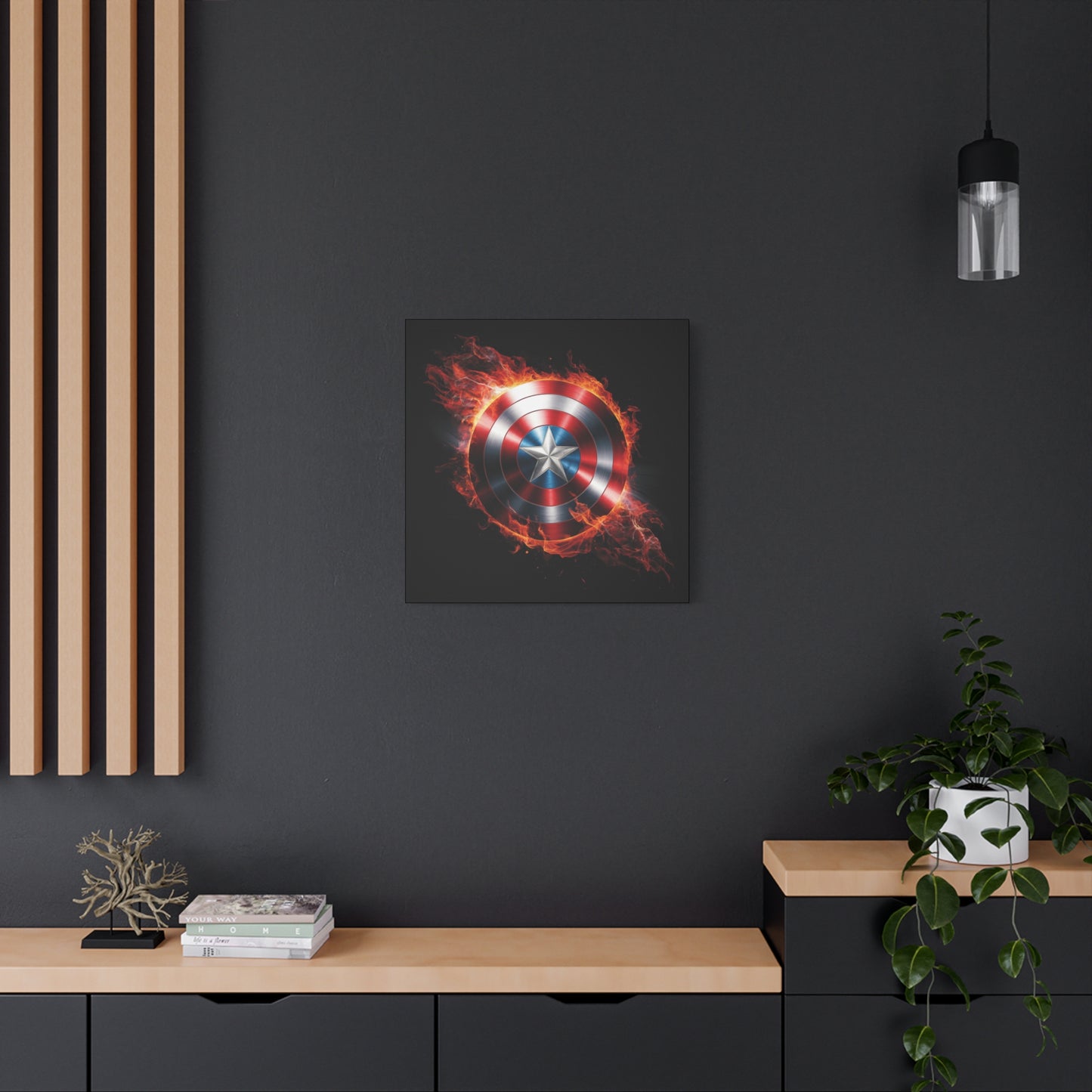 Captain America Shield Canvas Art - Stretched Matte Wall Decor