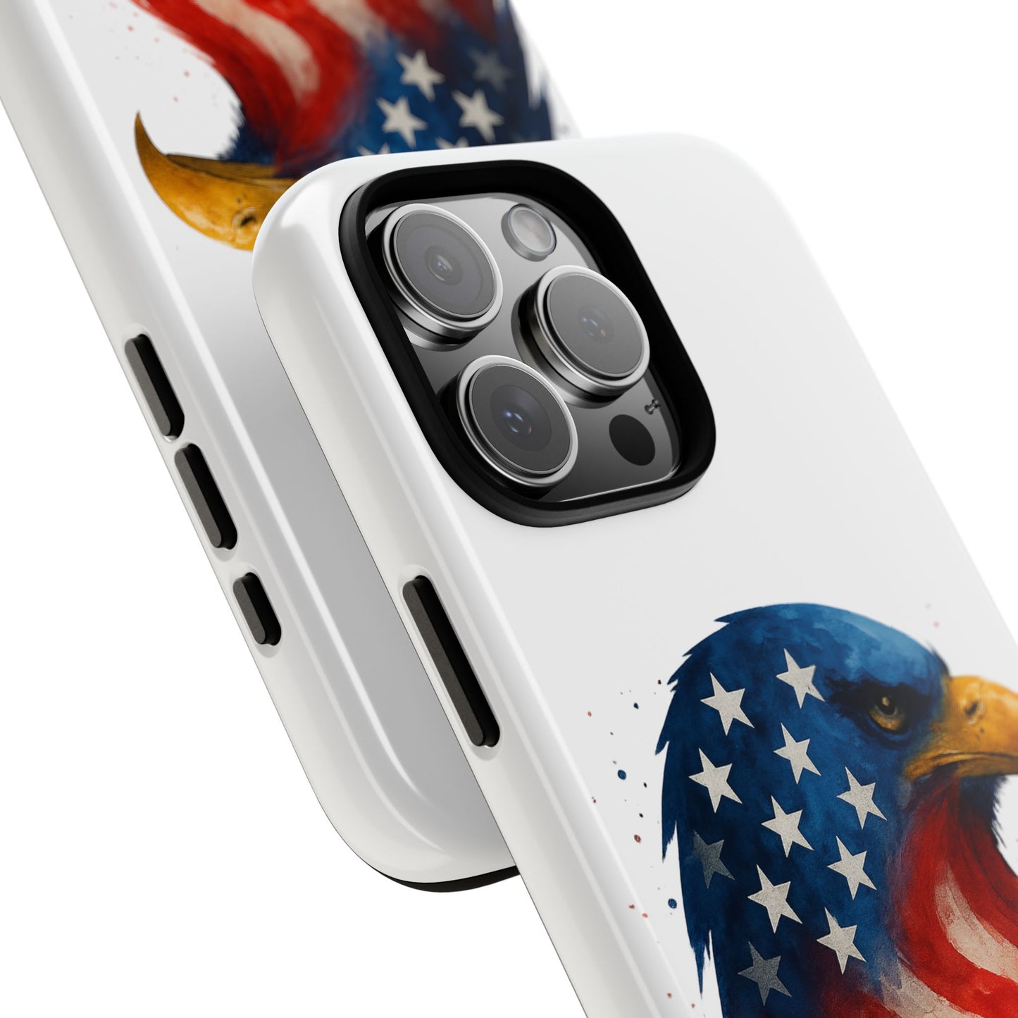 Patriotic Eagle iPhone Case - USA Flag Tough Cover, Dual-Layer Rugged Protection, 4th of July and Veteran Gift