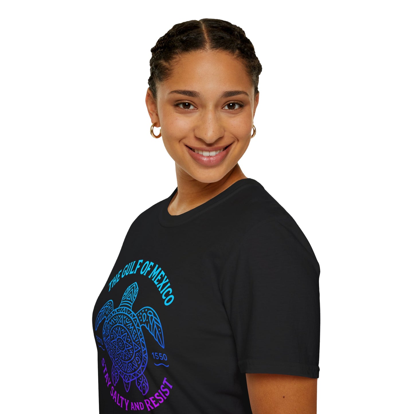 Neon Line Y2K Gulf of Mexico Sea Turtle Tee - Retro 2000s Rave Shell Shirt - Vaporwave Festival Techwear T-Shirt - Ocean Neon Streetwear