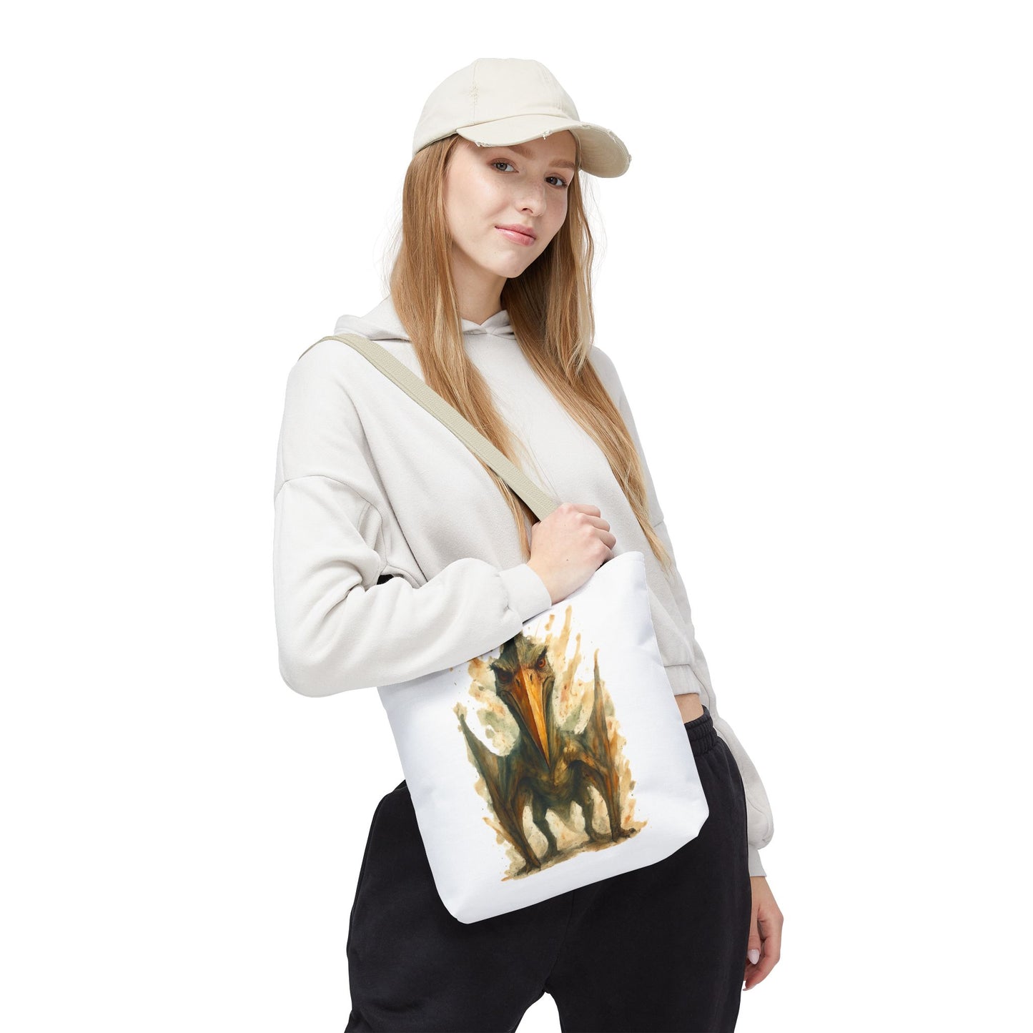 Quetzalcoatlus Tote Bag | Dinosaur Art Canvas Shopper | Prehistoric Pterosaur Gift for Dino Lovers | Eco-friendly Reusable Bag Jurassic Tote