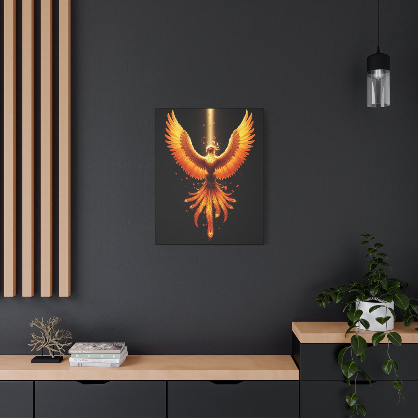 Phoenix Canvas Firebird Art Fire Bird Decor Modern Home Decor Legendary Bird Art