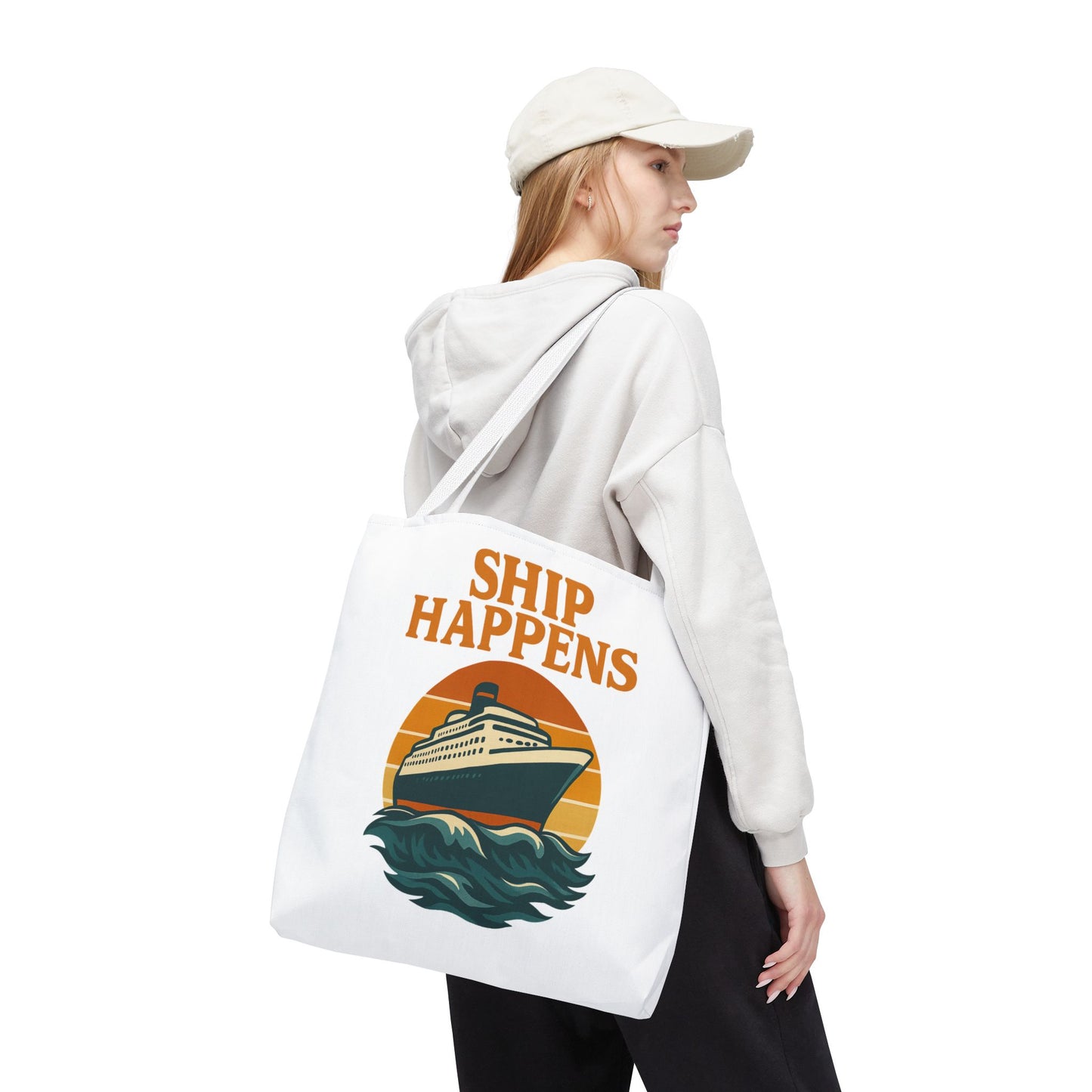 Ship Happens Tote Bag - Fun Nautical Design for Beach Lovers Cruise Bag Unique Gift for Travelers