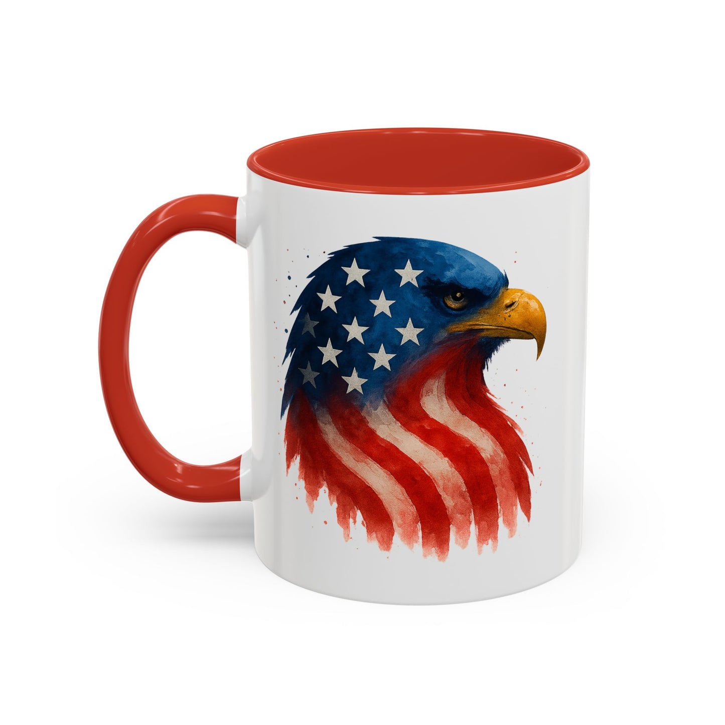 American Flag Eagle Mug - Patriotic Coffee Cup - USA Bald Eagle Gift - 4th of July Mug - Independence Day Drinkware - Veteran Gift