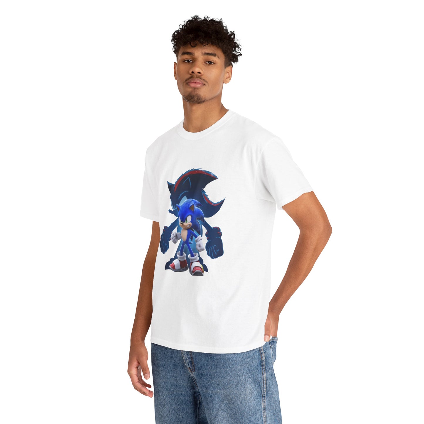 Blue Speed Hero Graphic Tee | Retro Gaming Legend T-Shirt | Fan Inspired Gamer Apparel | Cool Vintage Style Unisex Shirt for Adults & Teens