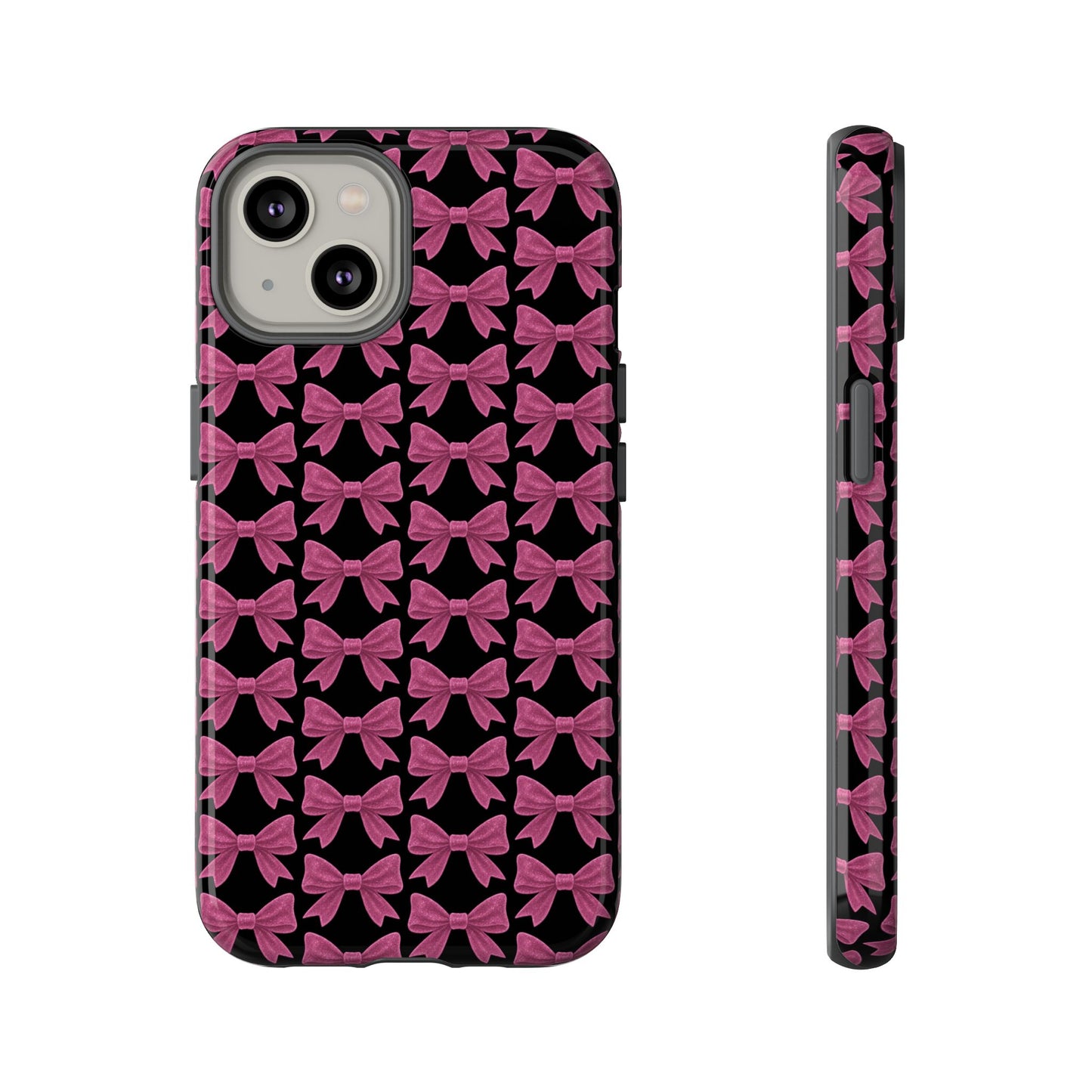 Pink Bow iPhone Case Coquette Aesthetic Phone Cover Glossy Y2K Girly Case Soft Girl Tech Accessory Cute iPhone Gift for Her