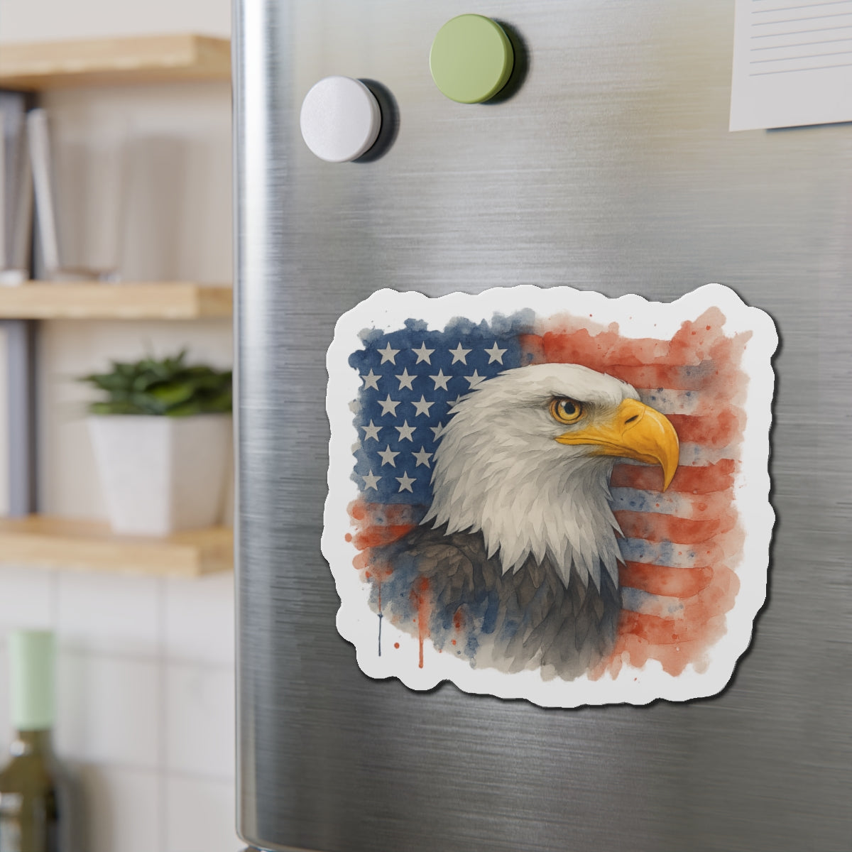 Eagle Flag Die-Cut Magnet American Decor Bald Eagle Magnet Patriotic Flag 4th of July Decor