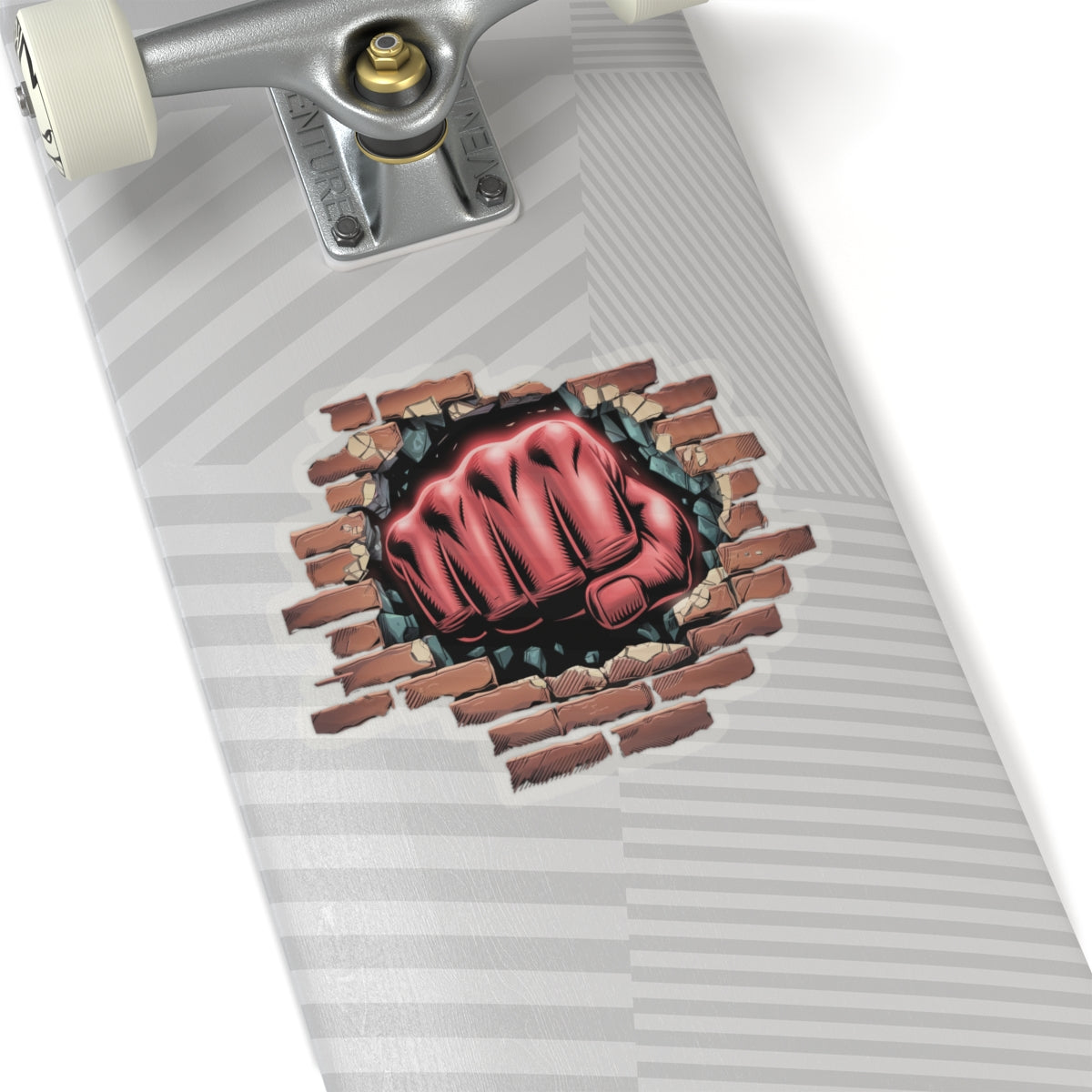Sticker Red Fist Brick Wall Smash Kiss-Cut Sticker