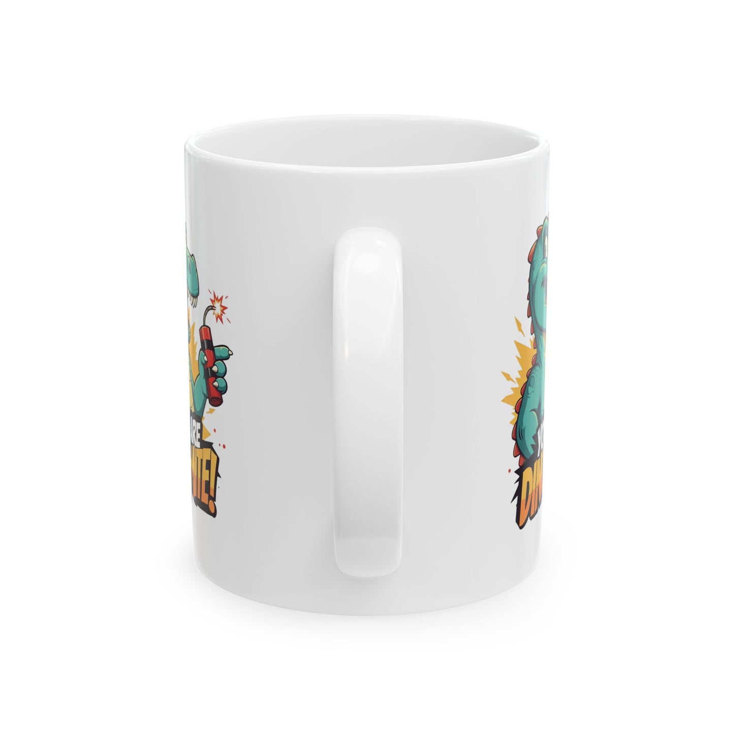 You Are Dino-Mite Mug – Funny Dinosaur Coffee Cup with Cute T-Rex Design – Gift for Him, Her, Kids – Dino Lover Kitchen Decor