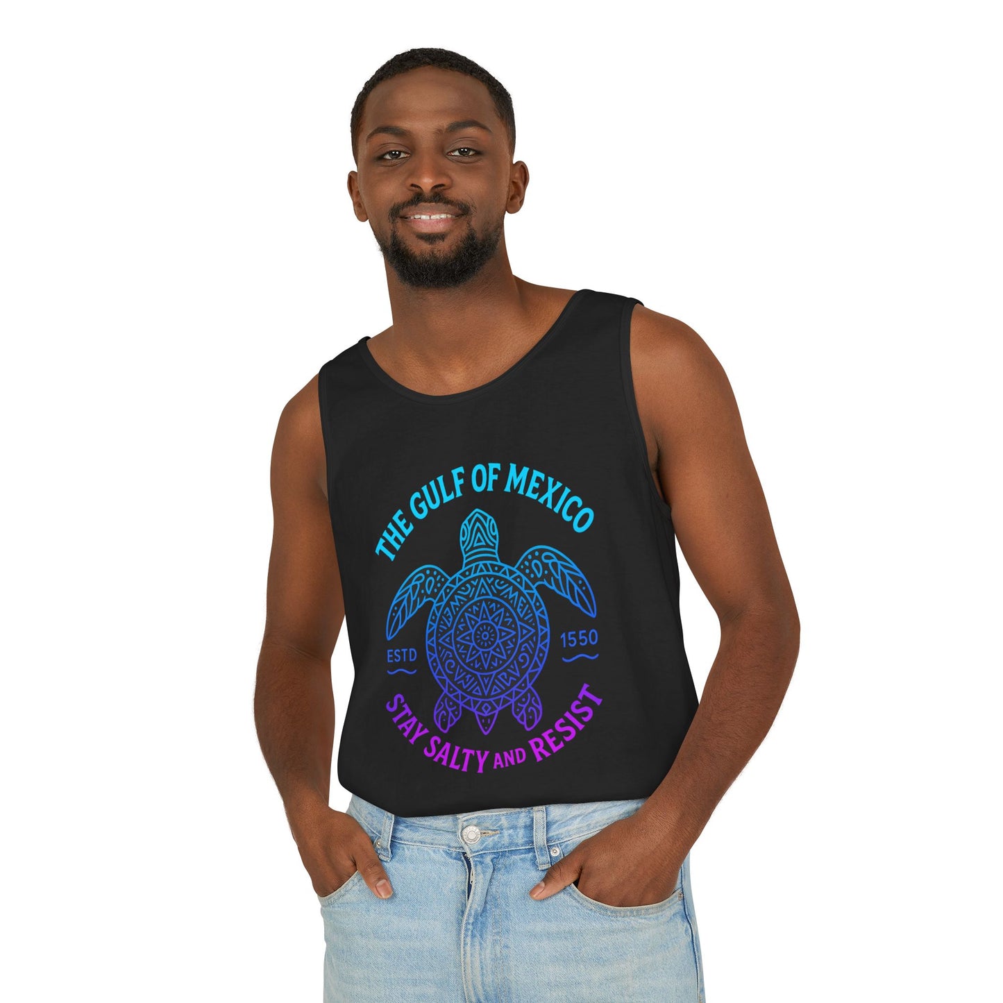 Gulf of Mexico Turtle Tank - Stay Salty and Resist Sea Turtle Shirt, Beach Vacation Top, Ocean Lover Gift, Nautical 2025 Summer Tank