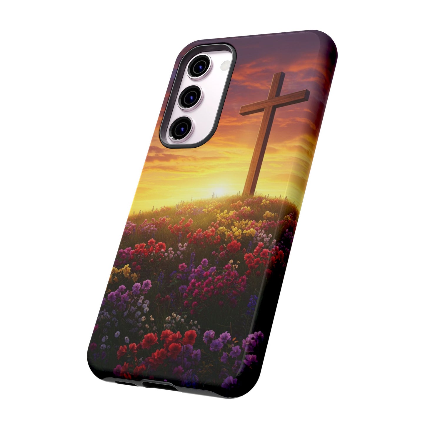 Samsung Phone Case Cross on a Hill Painting Christian Phone Case Cross Samsung Case