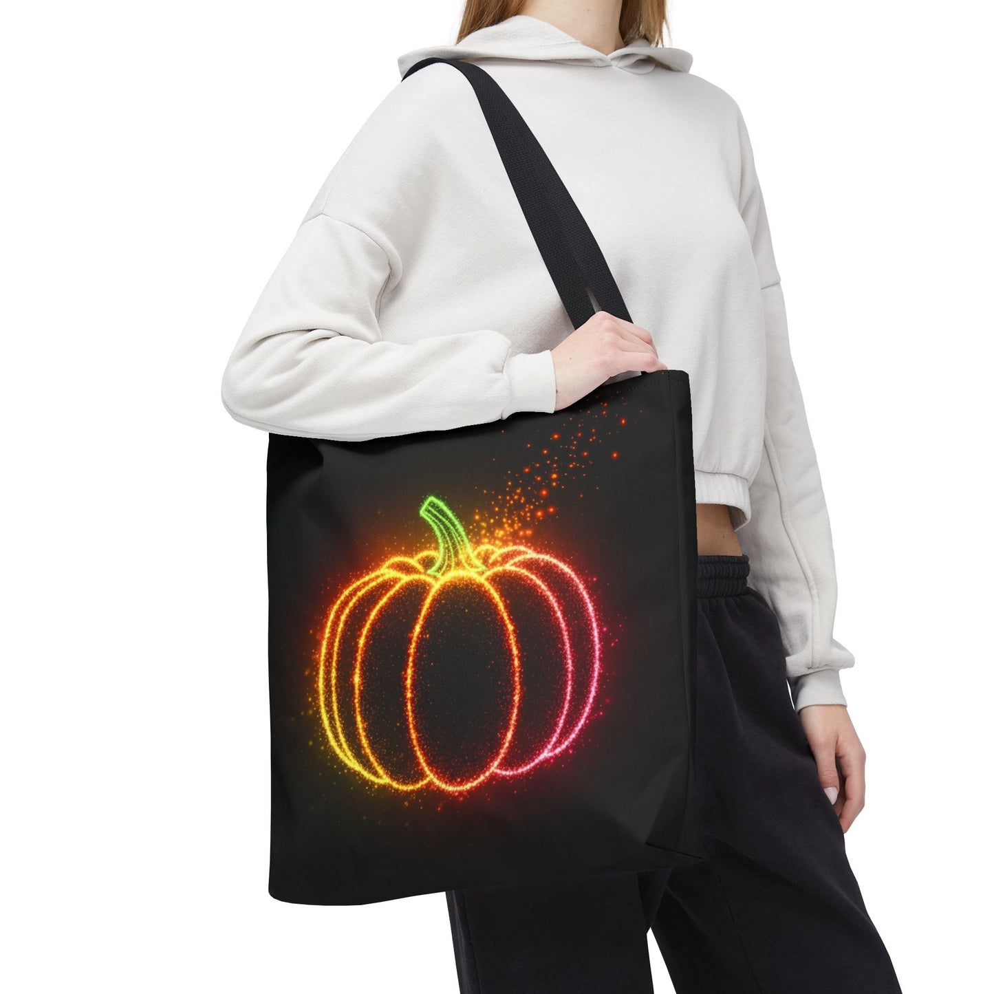 Neon Pumpkin Tote Bag, Halloween Tote, Fall Aesthetic Trick Or Treat Bag, Spooky Season Accessory, Pumpkin Bag, Fall Gift Idea