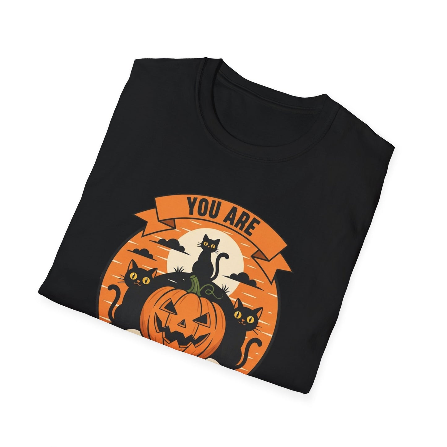 You Are Creepin' Meowt Halloween Cat T-Shirt | Funny Spooky Cat Tee | Black Cat Pumpkin Shirt | Cute Halloween Gift for Cat Lovers