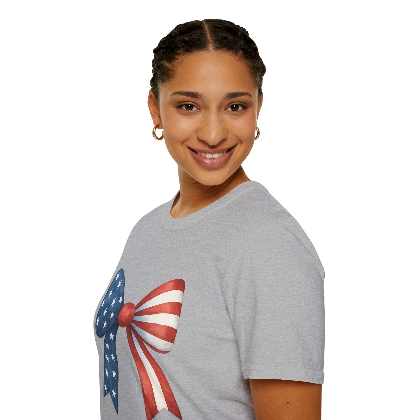 Patriotic Bow USA T-Shirt | 4th of July Shirt | American Flag Bow Tee | Independence Day Shirt | July 4th Graphic Tee | USA Pride Shirt
