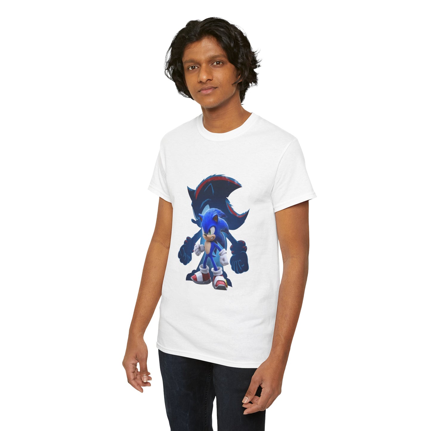 Blue Speed Hero Graphic Tee | Retro Gaming Legend T-Shirt | Fan Inspired Gamer Apparel | Cool Vintage Style Unisex Shirt for Adults & Teens