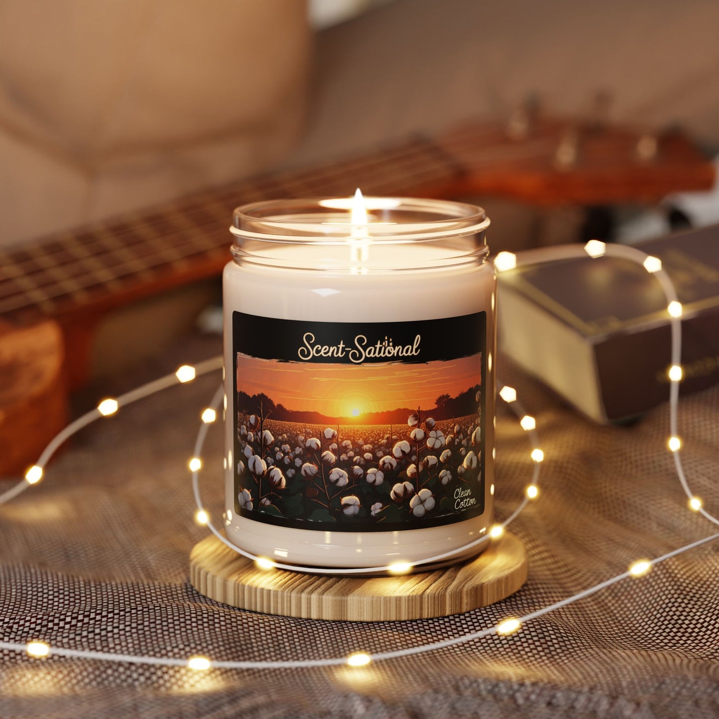 Clean Cotton Candle, Fresh Linen Scented Soy Candle, Cozy Home Candle Gift, Long Burn Time, Eco-Friendly Candle, Relaxing Room Fragrance