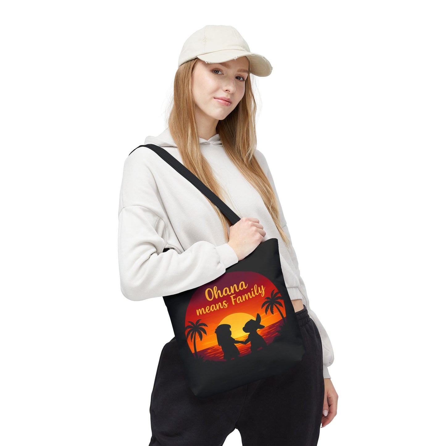 Ohana Means Family Tote Bag – Lilo and Stitch Inspired Bag, Hawaiian Quote, Disney Aesthetic Gift, Reusable Grocery or Beach Bag