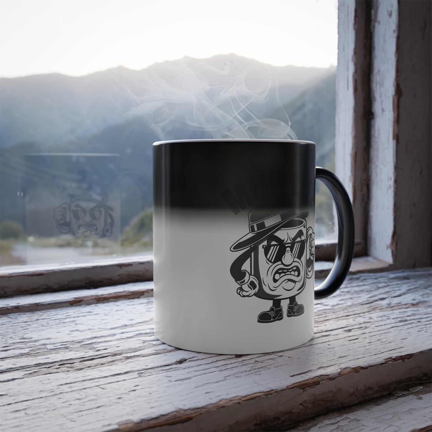 Mug Life Color Changing Mug – Funny Heat Reveal Coffee Cup, Hand Wash Only, Gangster Cartoon Design, Hilarious Gift for Coffee Lovers & Friends