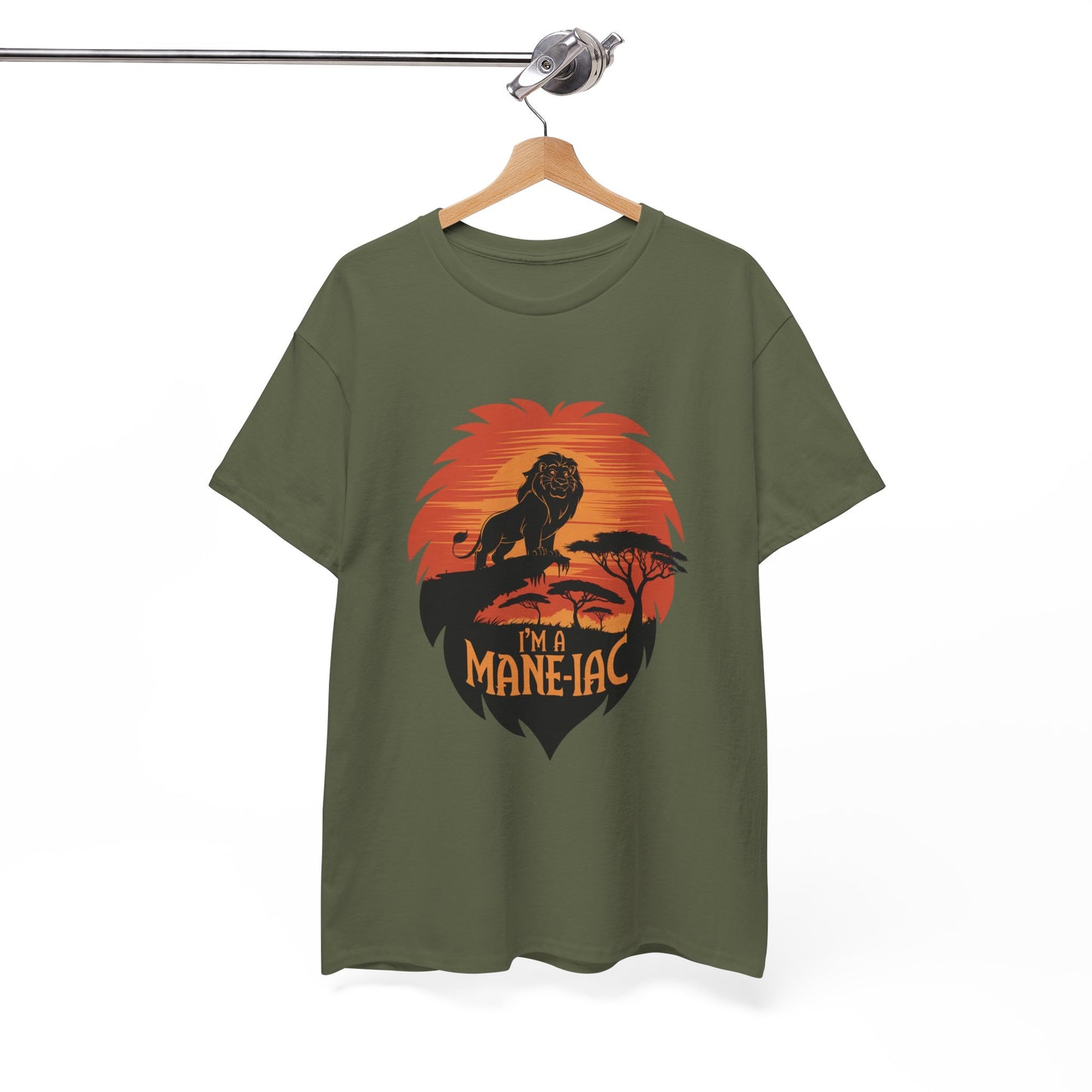 I’m a Mane-iac Lion Classic Fit Tee – Clean Stylized Animal Art, Funny Mane Pun, Everyday Quiet Luxury, Perfect for Smart Casual Looks