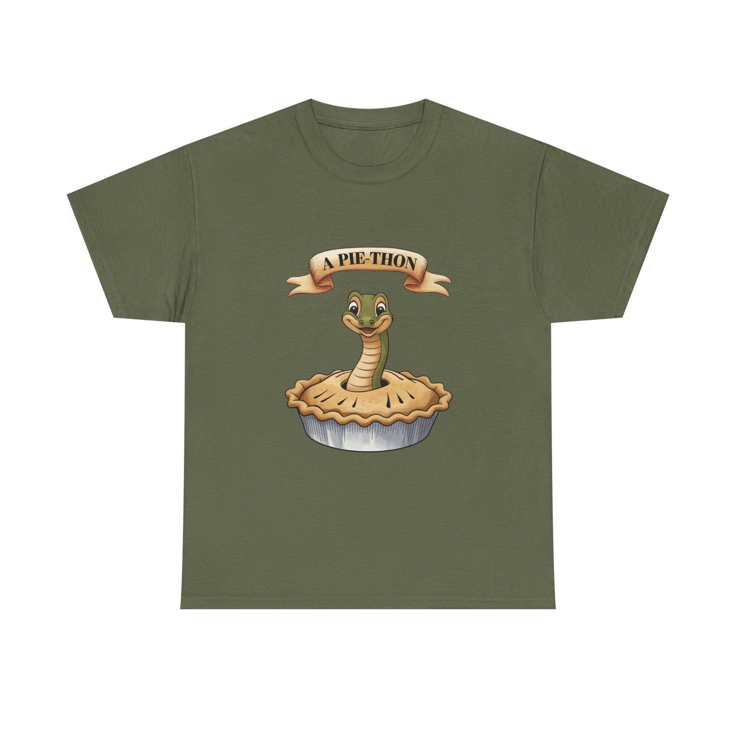 A Pie-Thon Funny Snake Pun Shirt – Cute Animal Joke T-Shirt – Quirky Graphic Tee for Pun Lovers, Reptile Fans, and Unique Gift Ideas