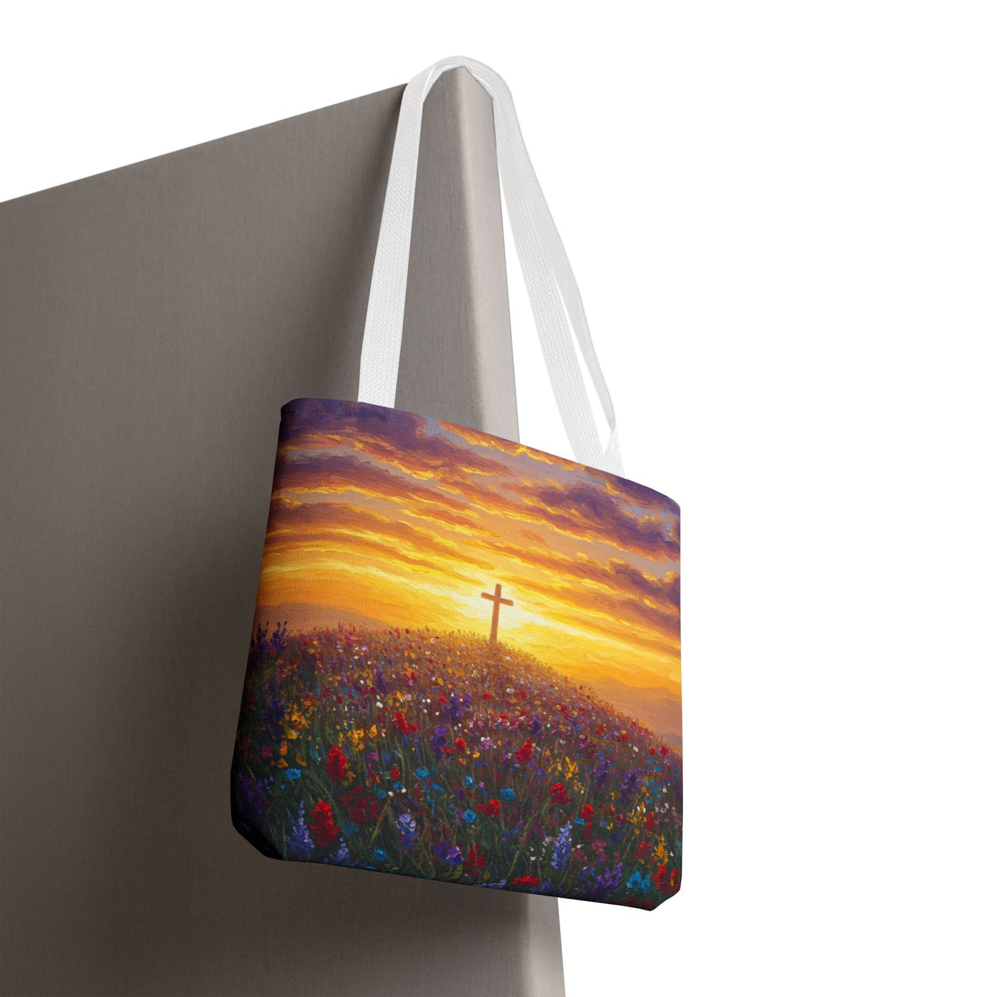 Cross Painted Tote Bag Christian Bag Inspirational Tote Spiritual Bag Religious Tote Bag