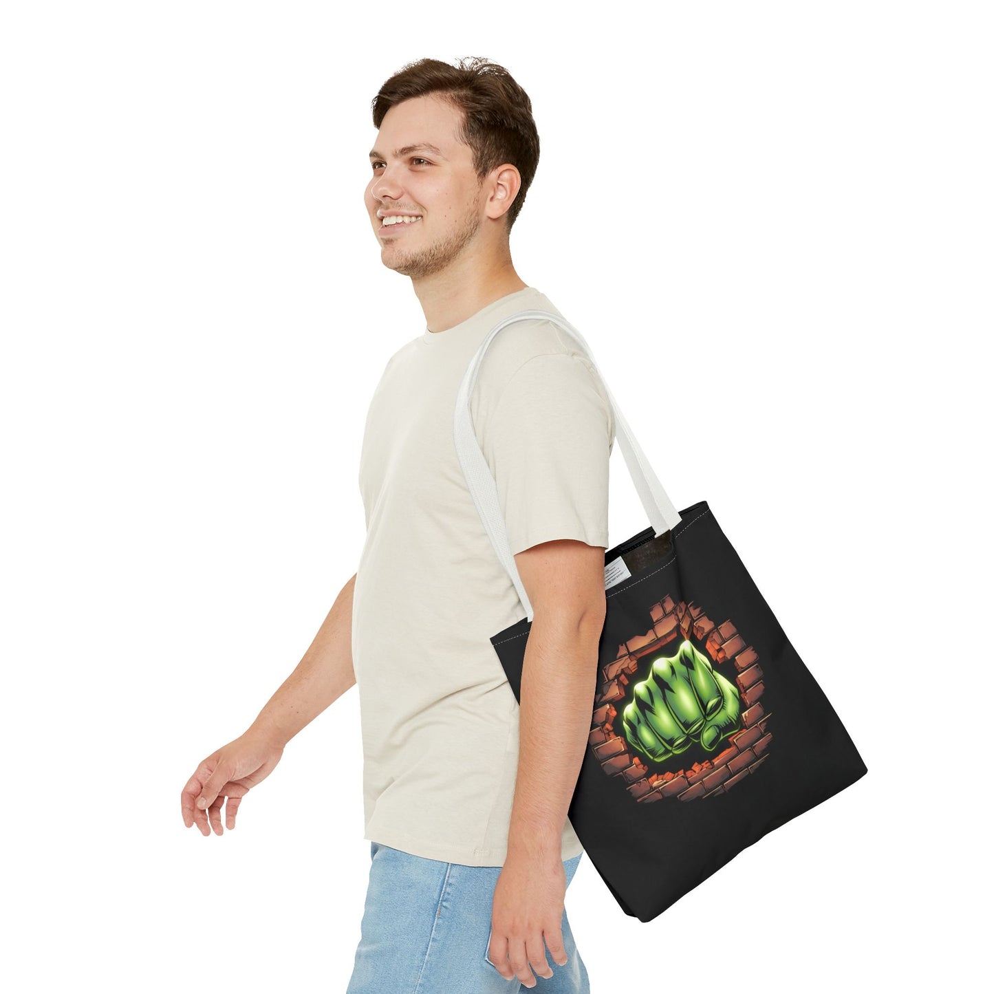 Green Fist Tote Bag, Comic Book Bag, Geeky Gift, Tote for Geeks, Reusable Bag