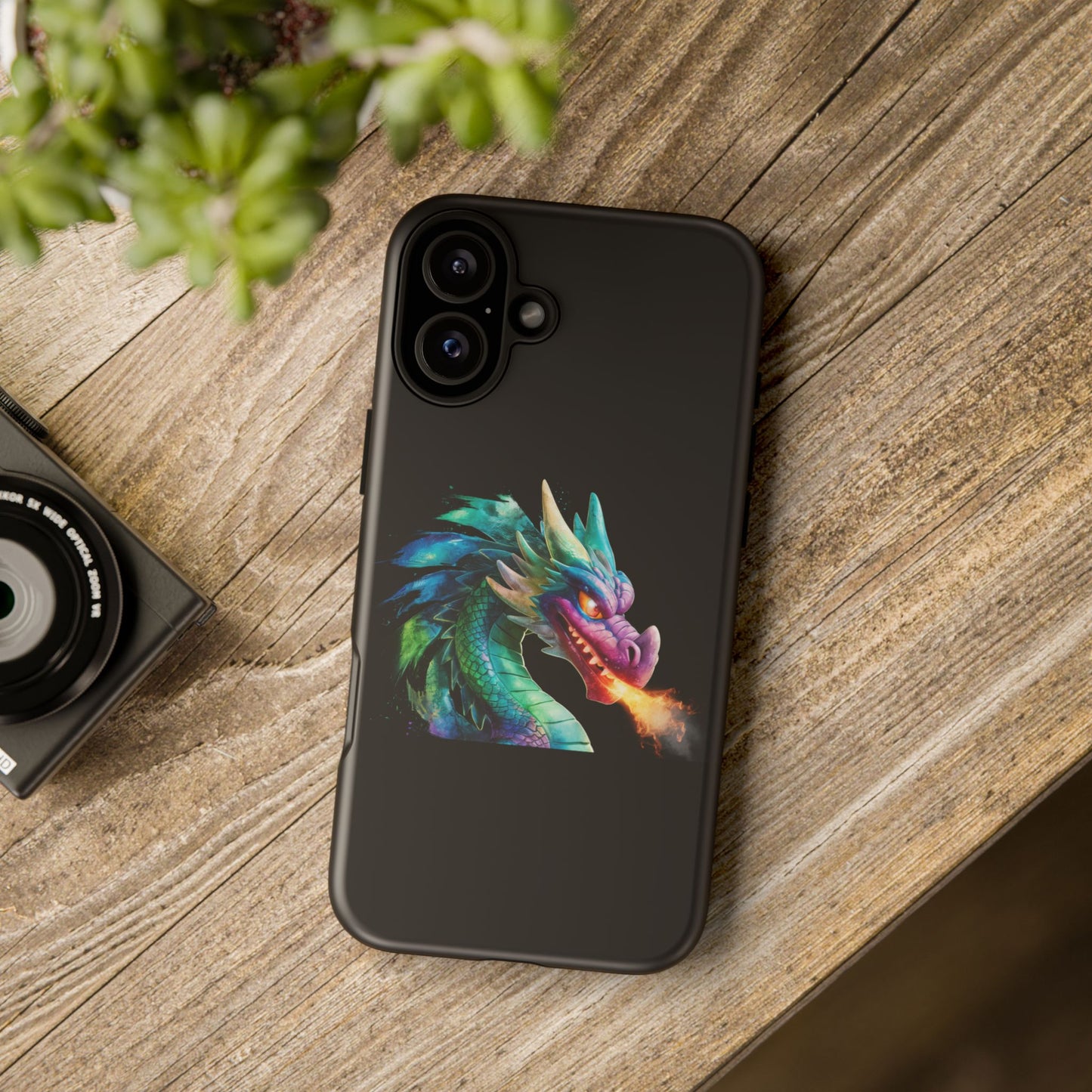 Dragon iPhone Case - Fantasy Fire-Breathing Art Protective Cover - Bookish Dark Academia Aesthetic Gift for Teens and Adults