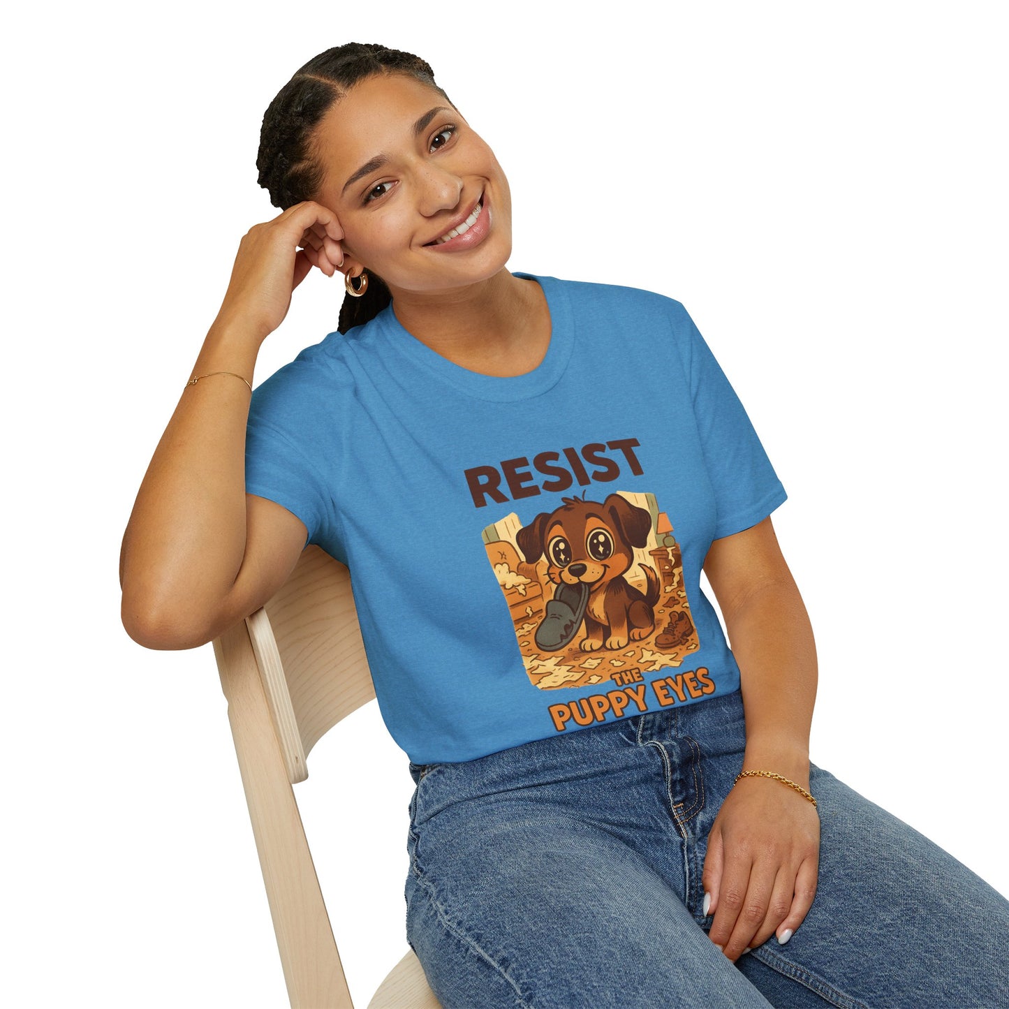 Resist the Puppy Eyes Dog Tee - Cute Puppy Eyes Graphic T-Shirt for Dog Lovers, Funny Pet Gift Shirt, Unisex Animal Lover Tee