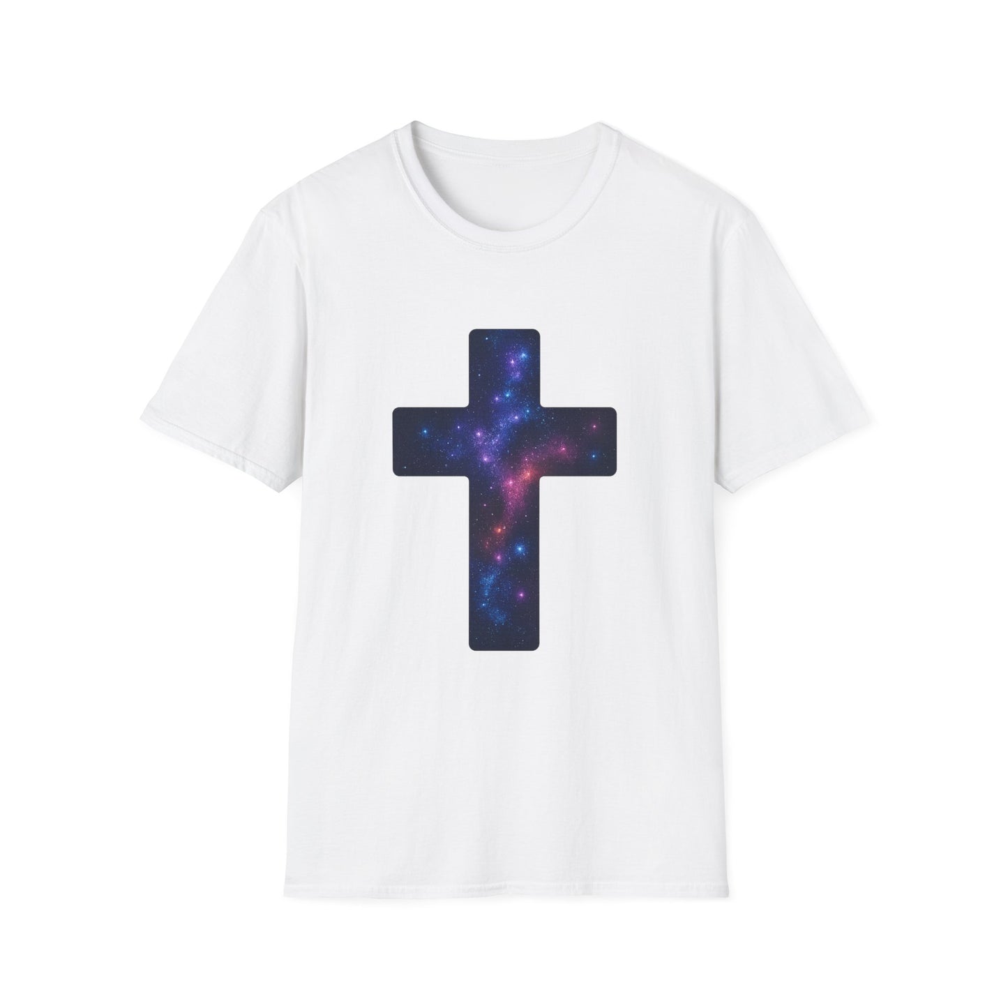 Galaxy Cross Graphic Tee | Celestial Christian Shirt, Spiritual Universe Cross T-Shirt, Faith & Astronomy Gift for Women & Men, Space Aesthetic