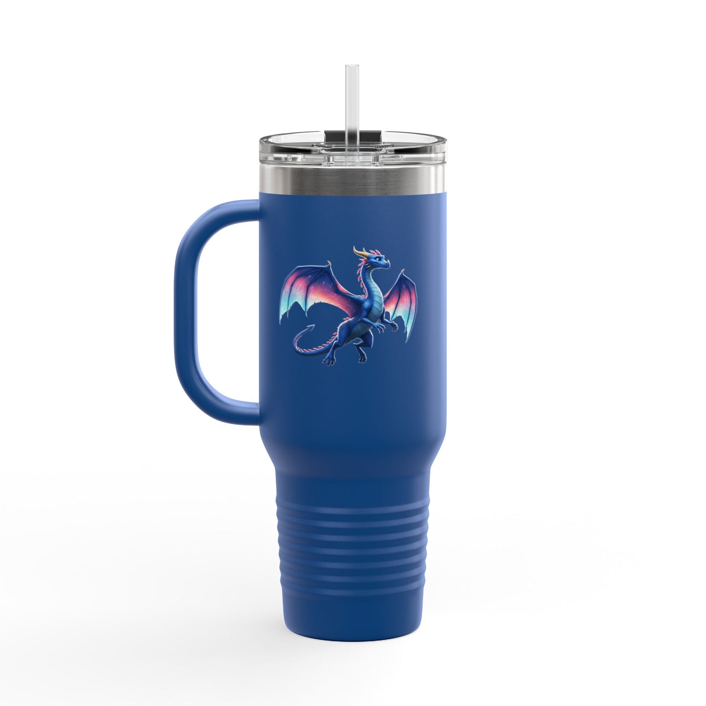 Dragon Travel Mug with Straw | Fantasy Coffee Tumbler | DnD Gift for Gamers & Magic Fans | Mythical Creature Cup | 40oz Mug