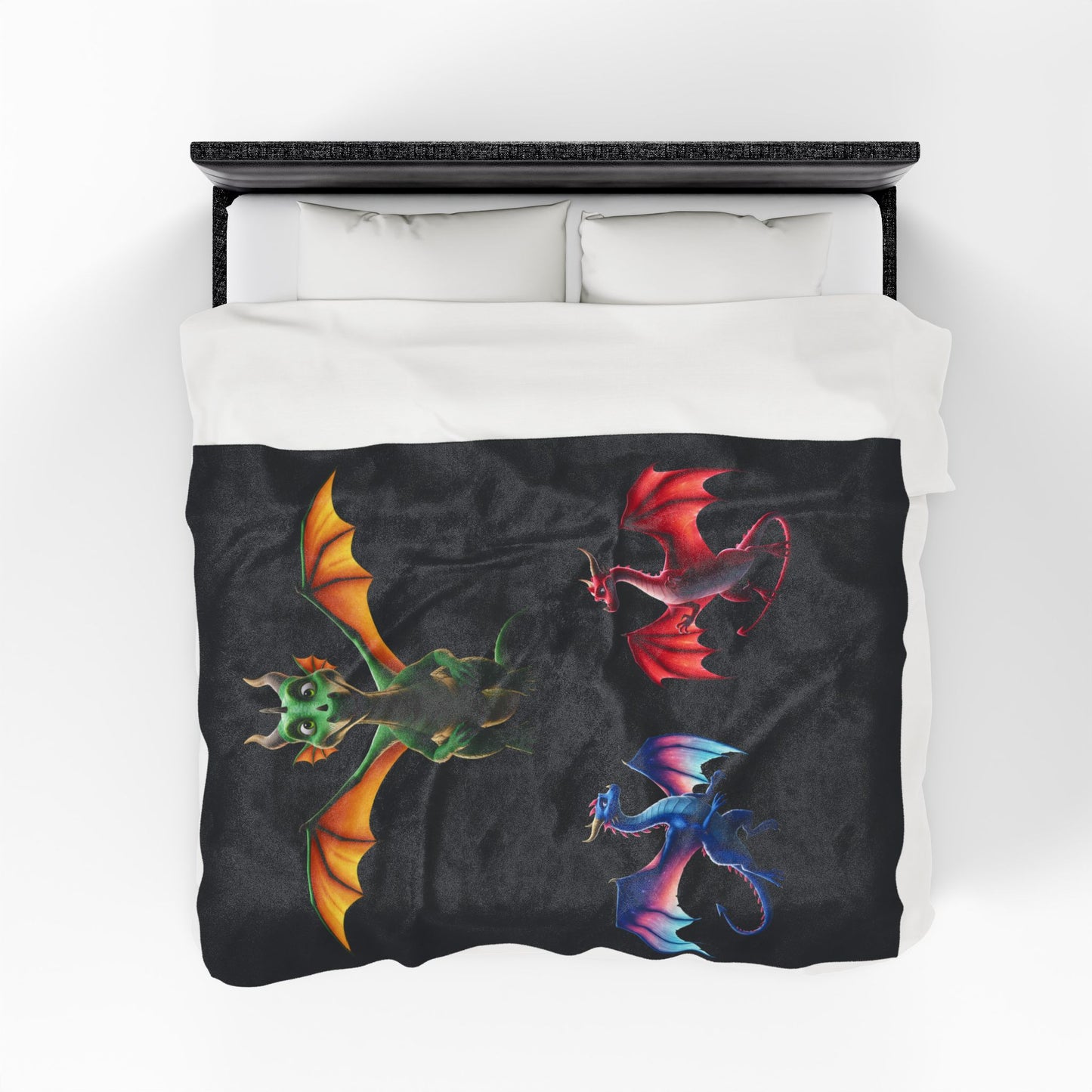 Fantasy Dragon Polyester Blanket | Colorful Dragon Throw for Gamers & DnD Fans | Cozy Mythical Creature Bedding | Dragon Lover Gift