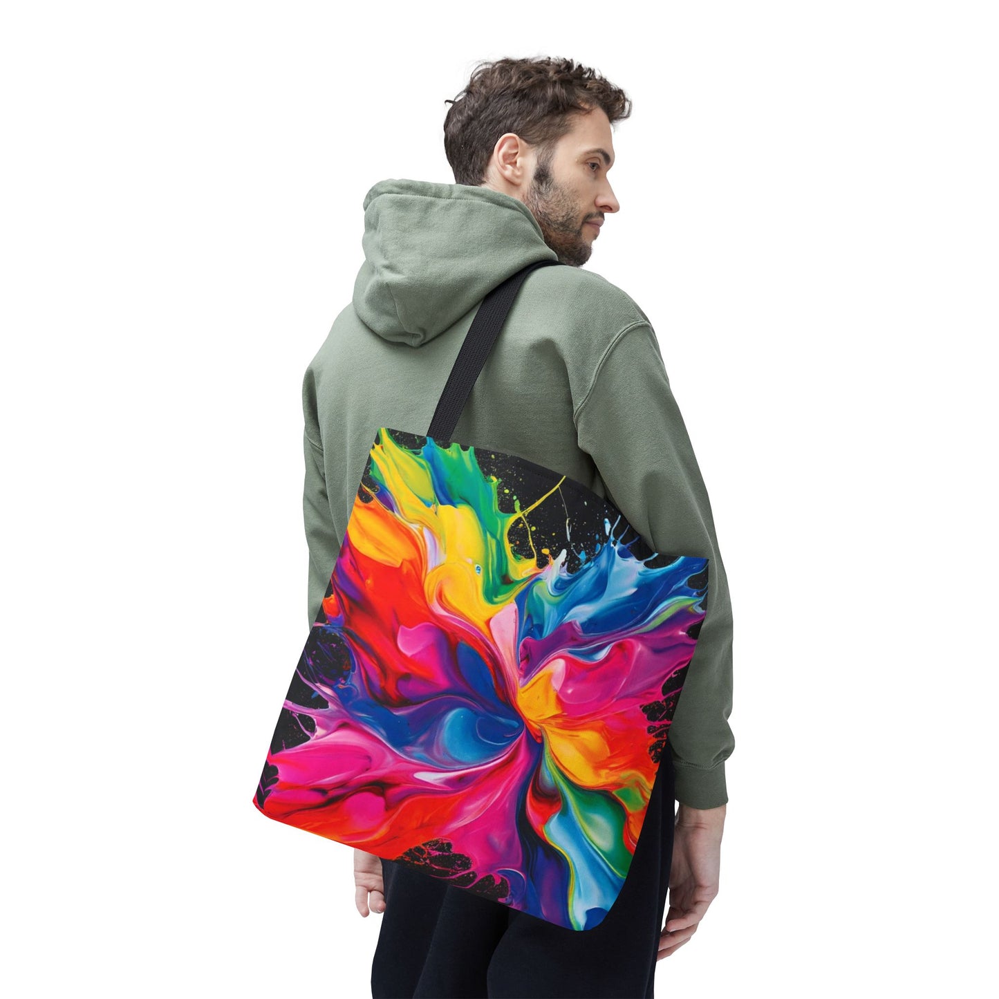 Vibrant Abstract Swirl Tote Bag | Colorful Expressionism Canvas Tote – Bold Art Accessory & Eco-Friendly Gift for Art Lovers