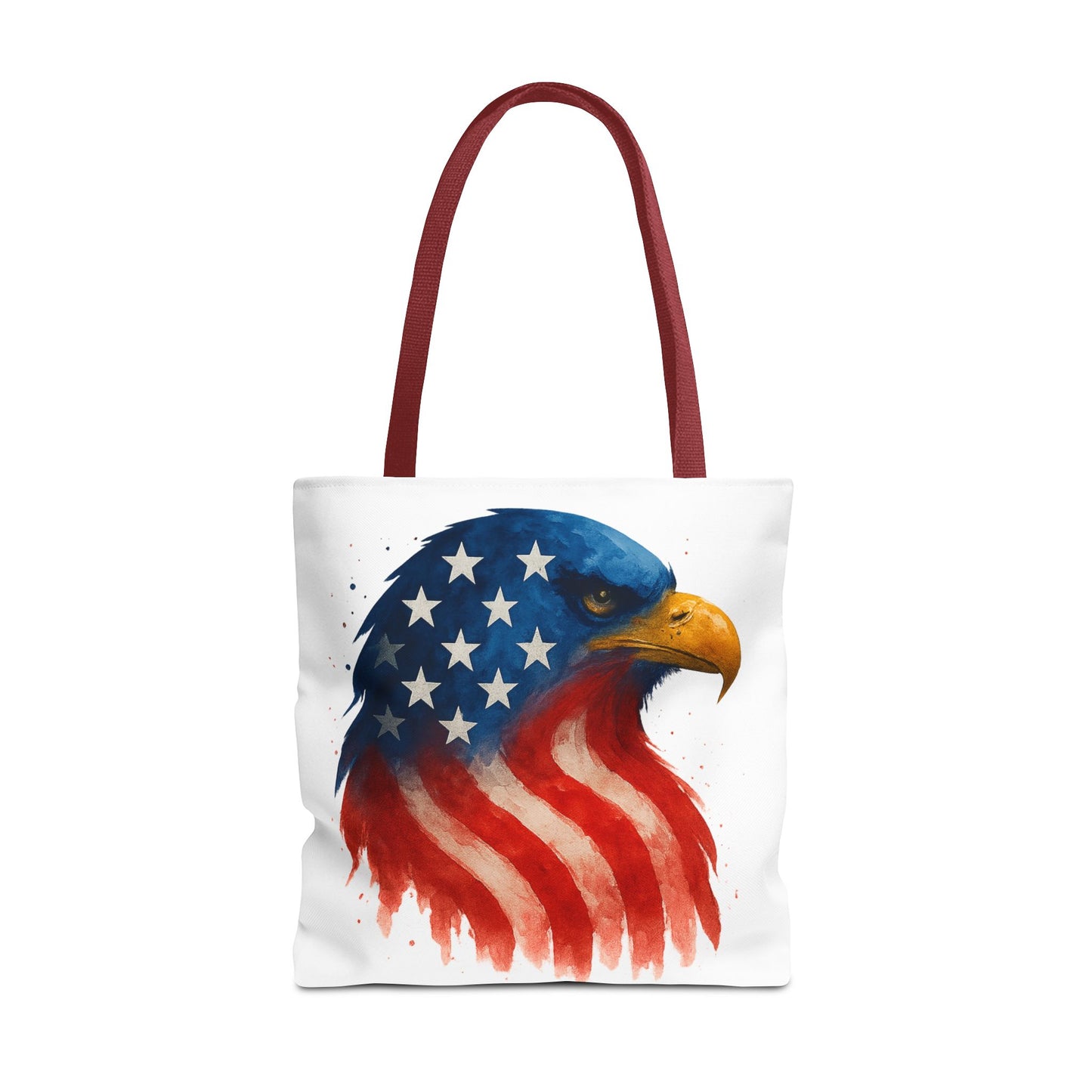 Patriotic Eagle Tote Bag USA Flag Canvas Carryall - Eco-Friendly Independence Day, Memorial Day Gift for Veterans, Reusable Shopping Bag